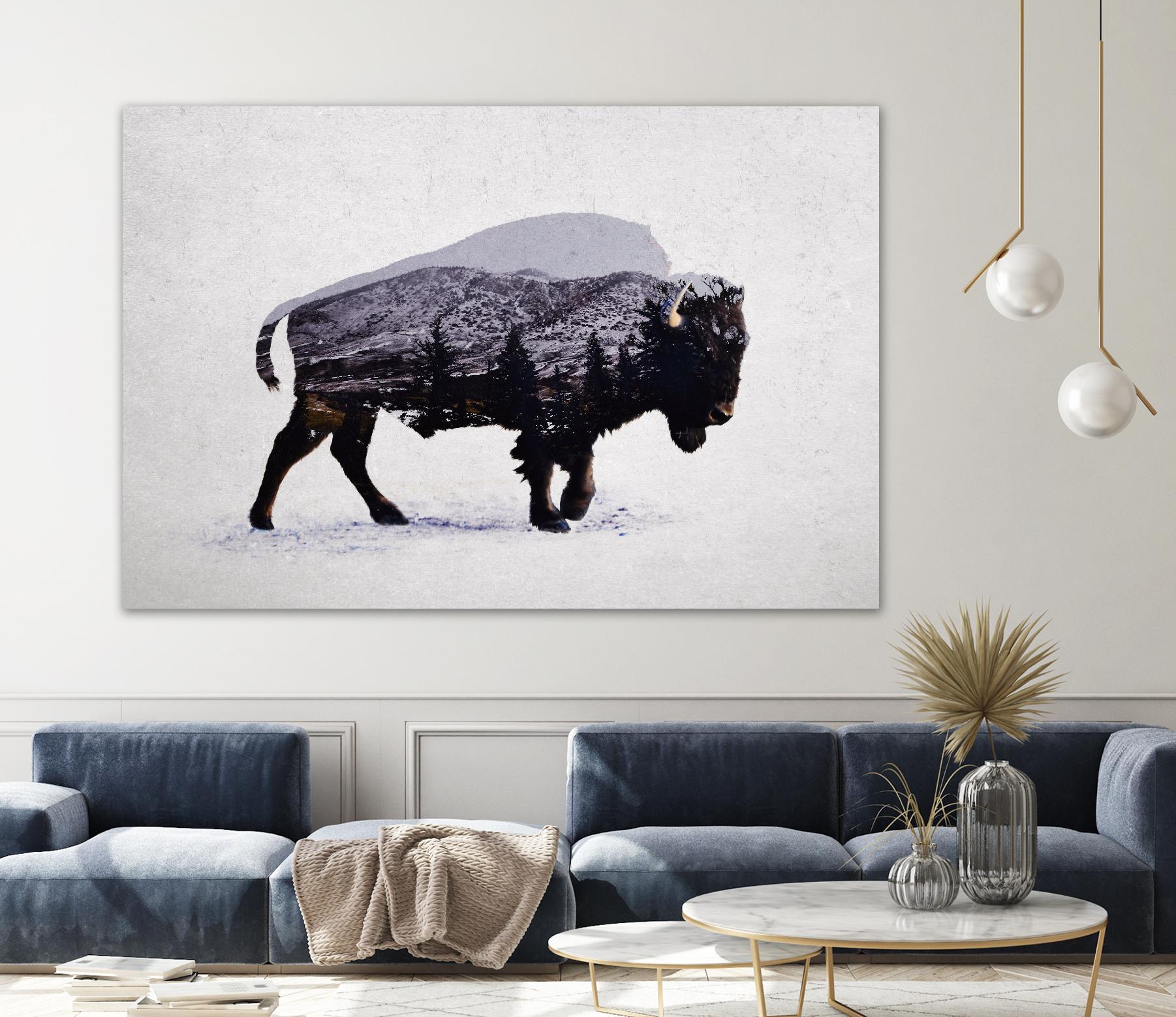 The American Bison by Davies Babies on GIANT ART - white animals
