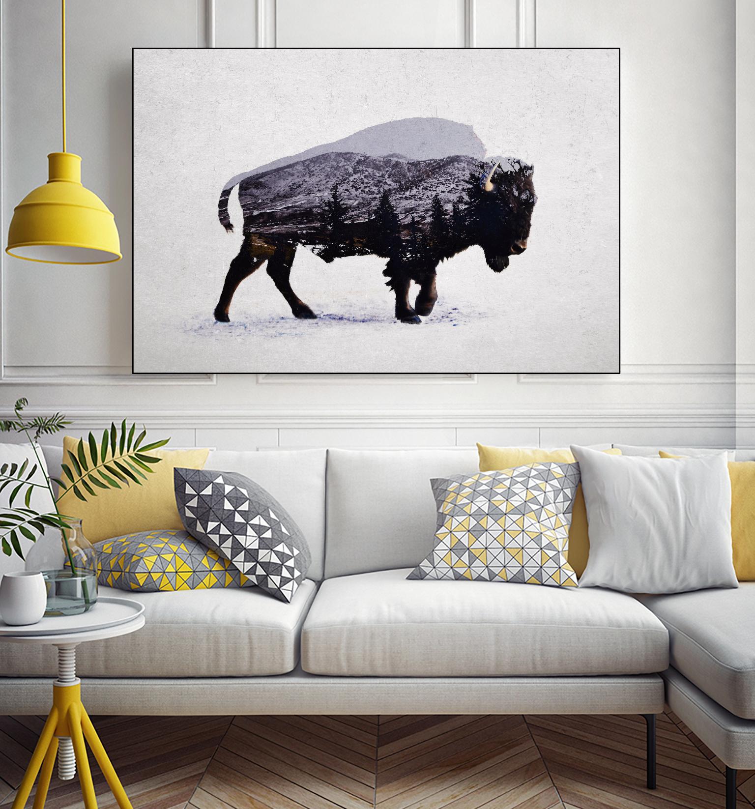 The American Bison by Davies Babies on GIANT ART - white animals