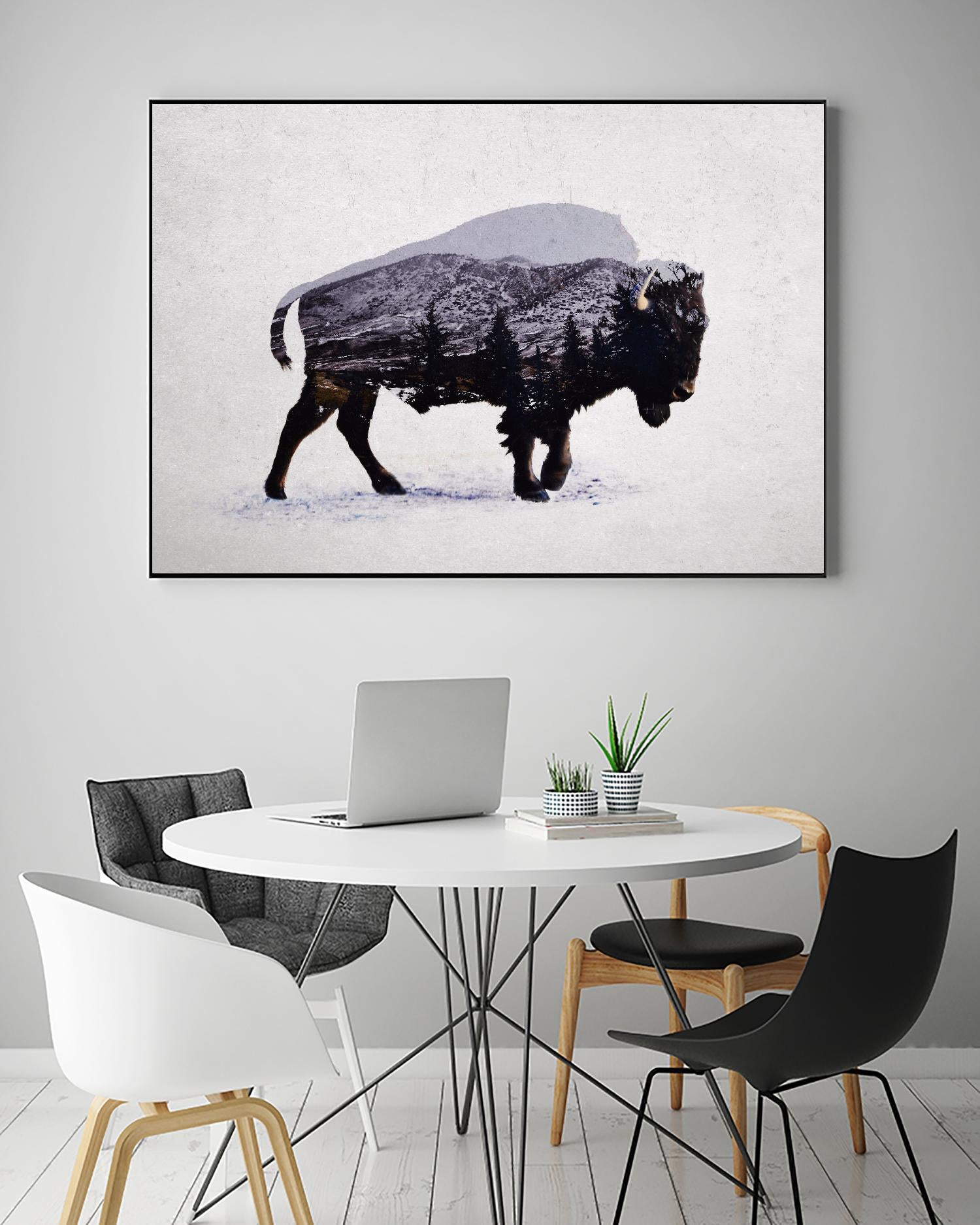 The American Bison by Davies Babies on GIANT ART - white animals