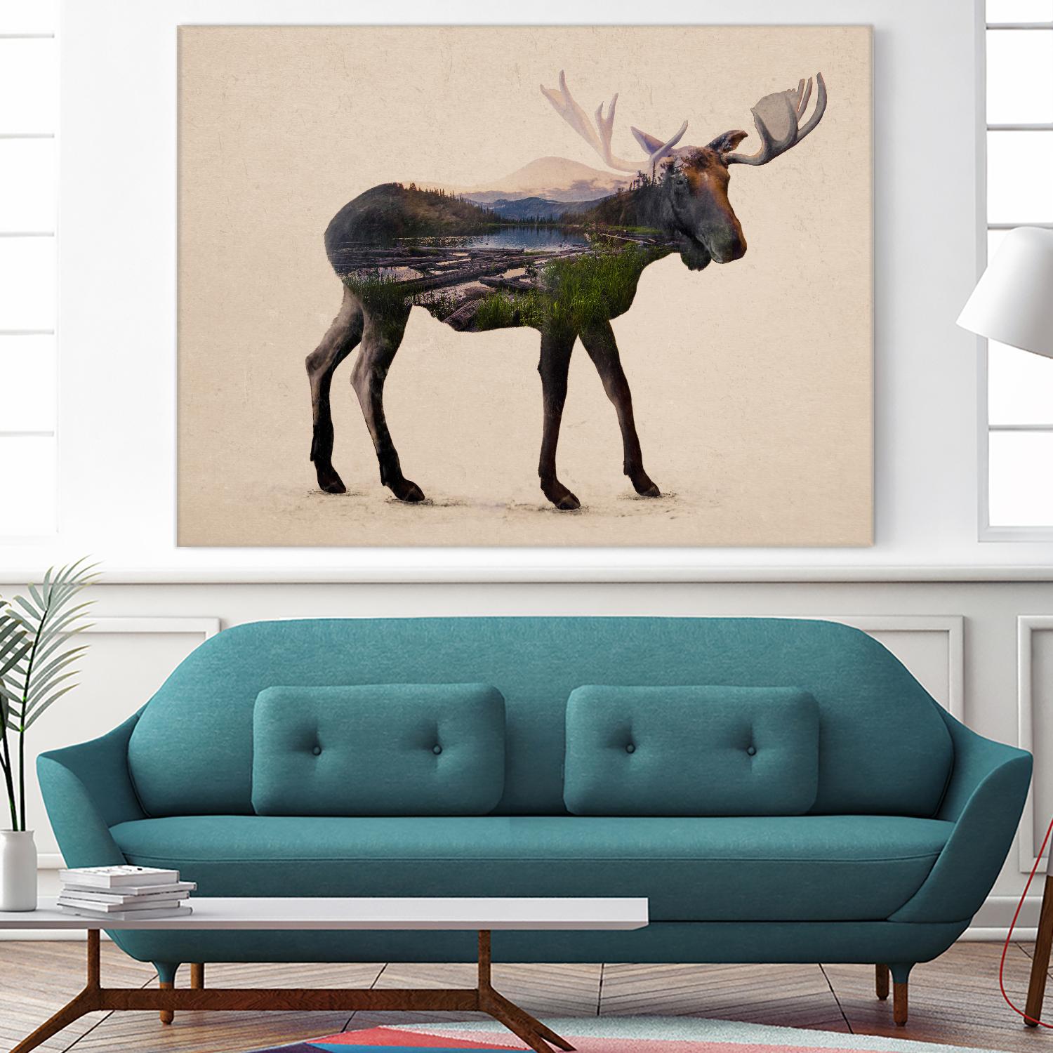 The Alaskan Bull Moose by Davies Babies on GIANT ART - multicolor animals; contemporary