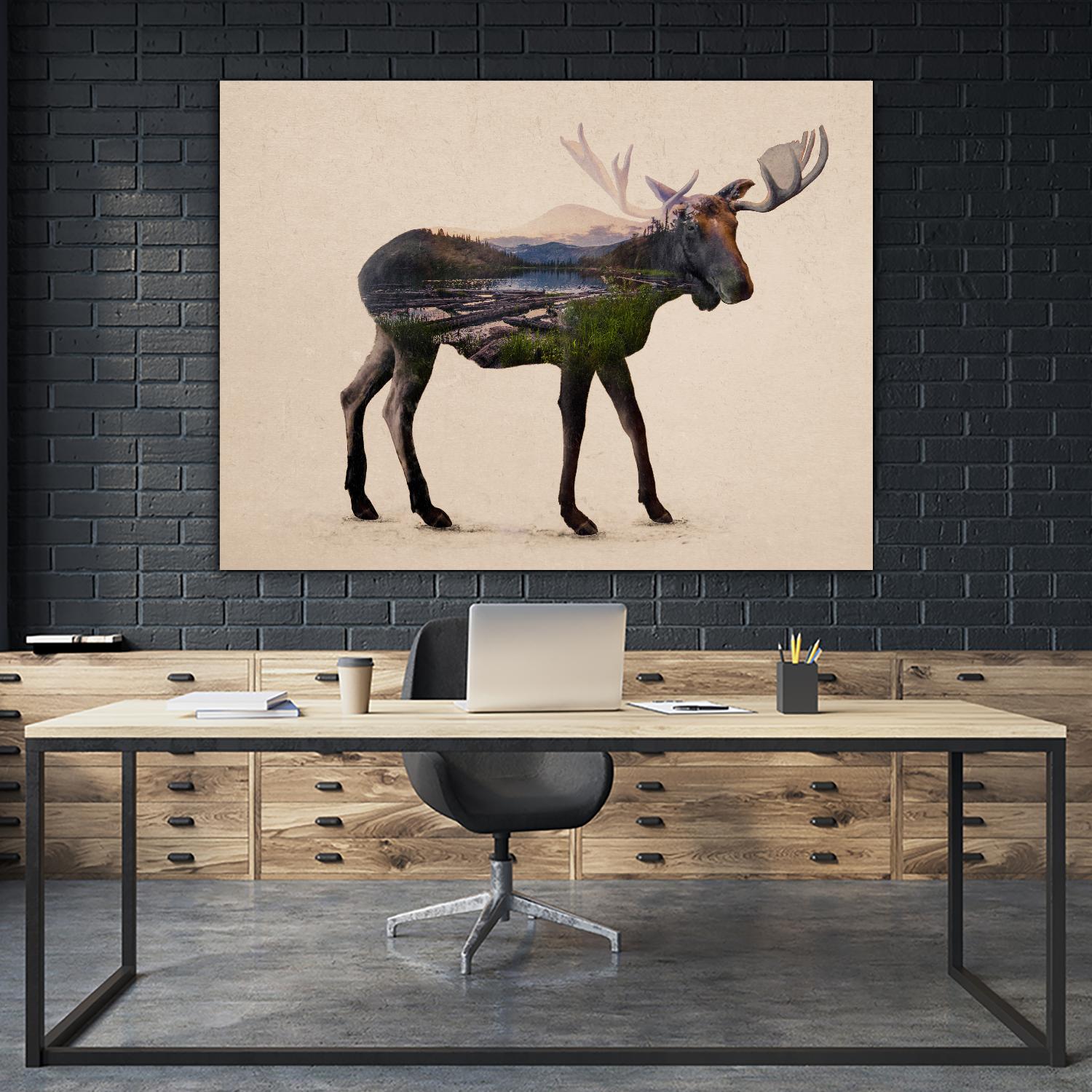 The Alaskan Bull Moose by Davies Babies on GIANT ART - multicolor animals; contemporary