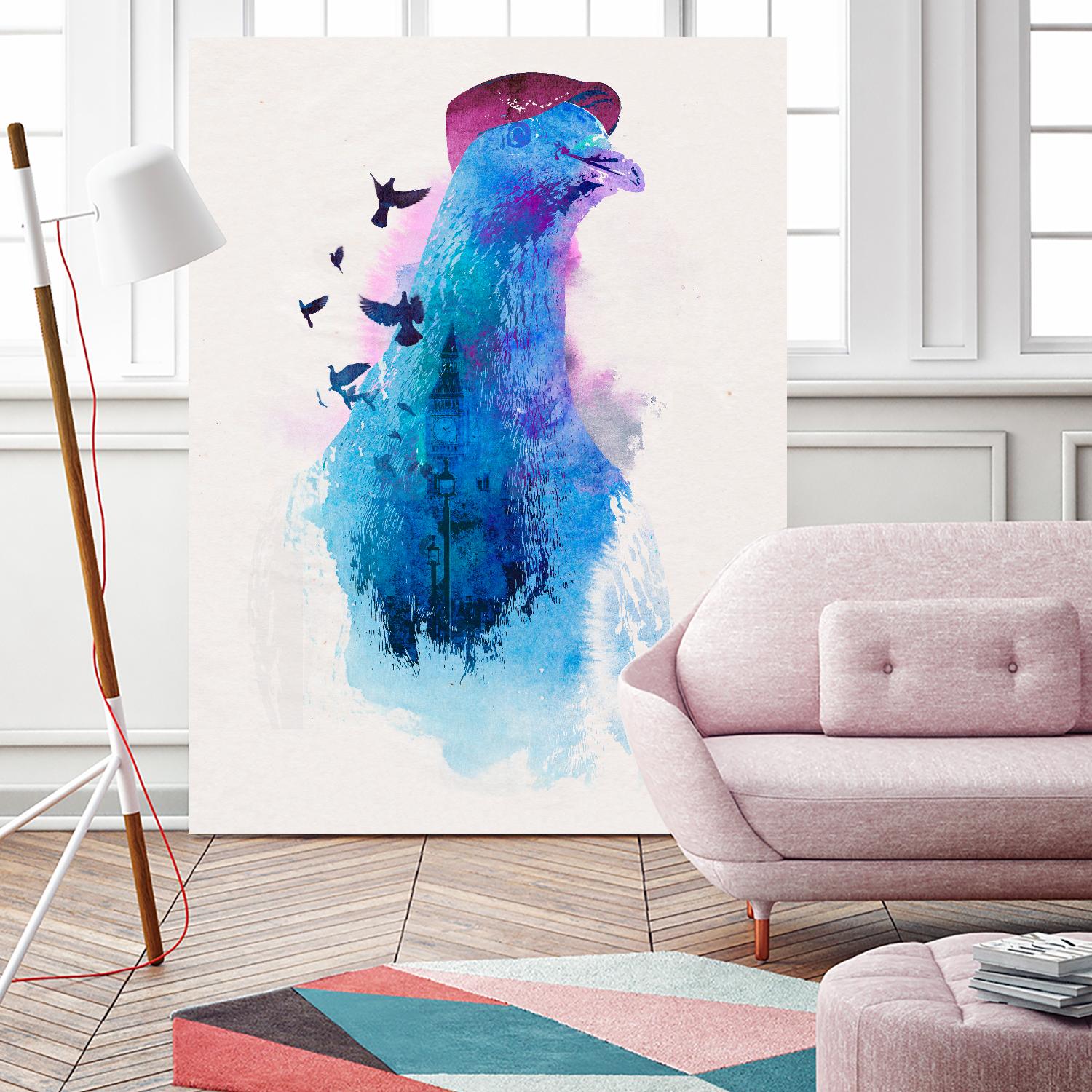 Everybody Flies to London by Robert Farkas on GIANT ART - pink animals