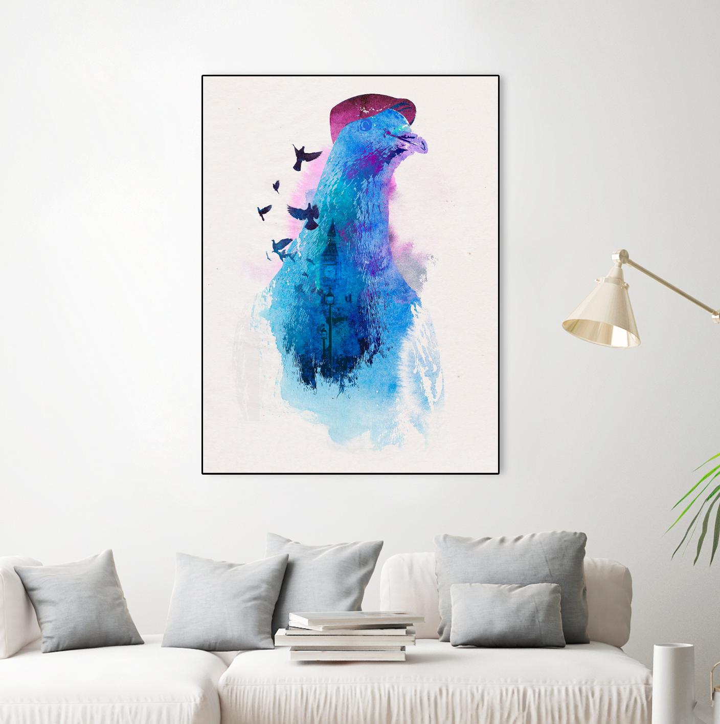 Everybody Flies to London by Robert Farkas on GIANT ART - pink animals