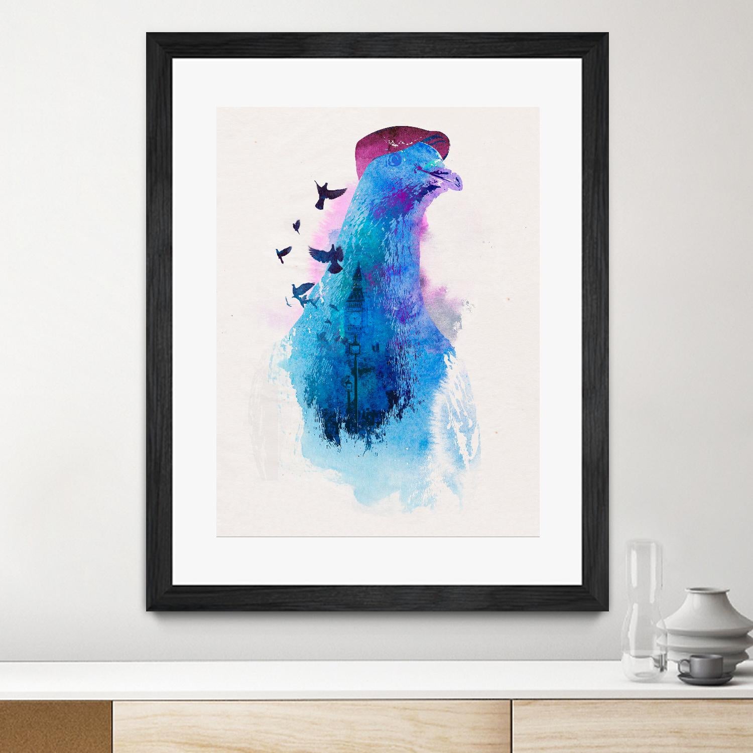 Everybody Flies to London by Robert Farkas on GIANT ART - pink animals