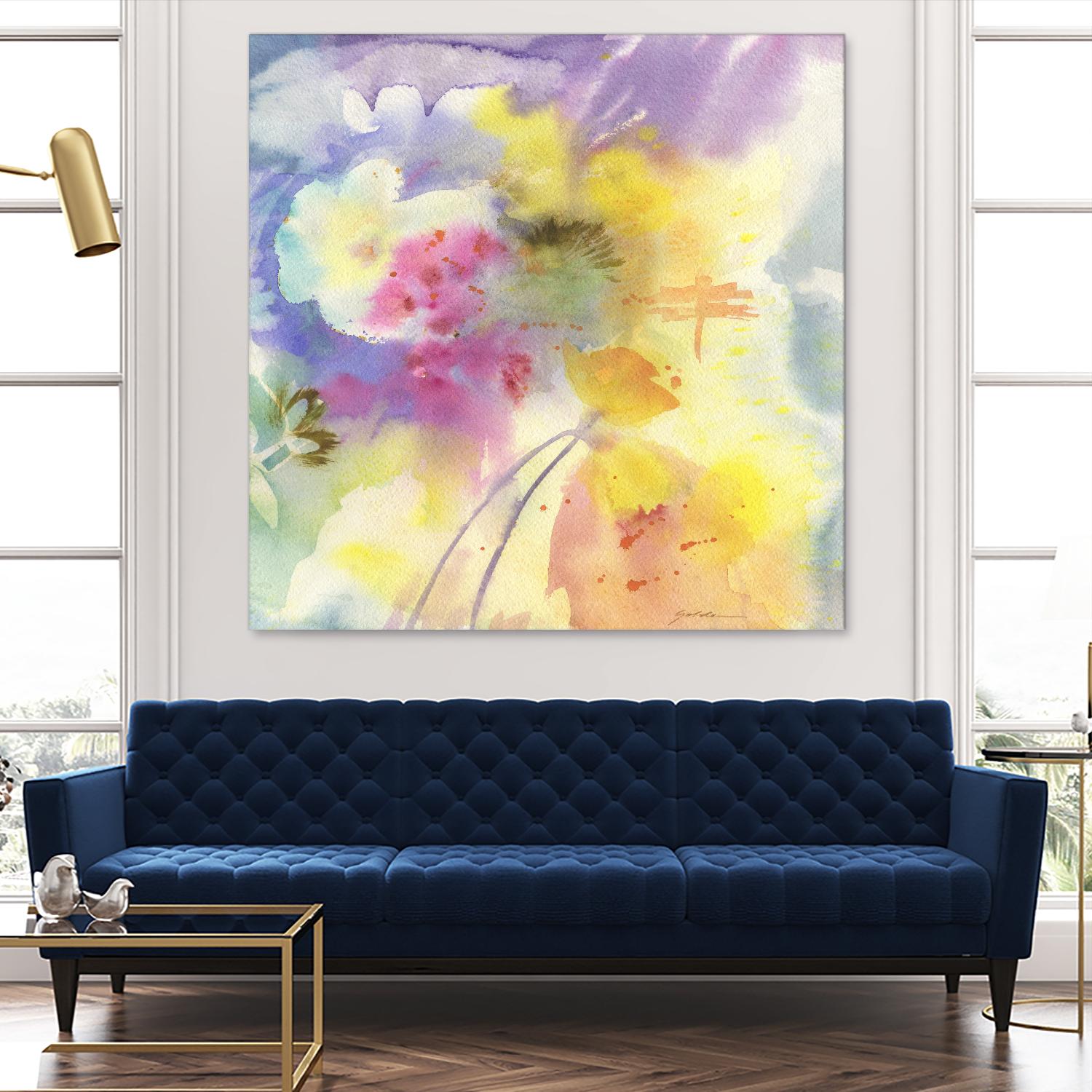 Dragonfly by Sheila Golden on GIANT ART - multicolor floral/still life; contemporary