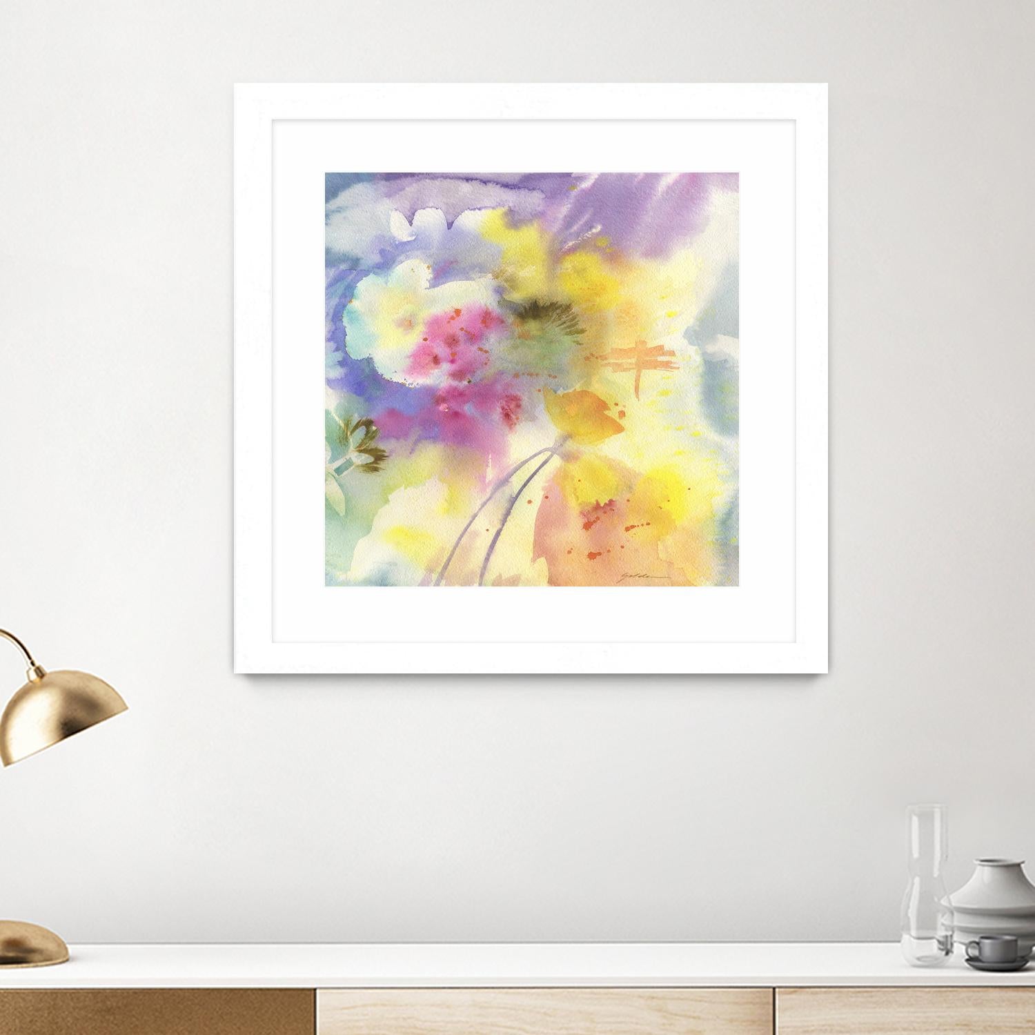 Dragonfly by Sheila Golden on GIANT ART - multicolor floral/still life; contemporary