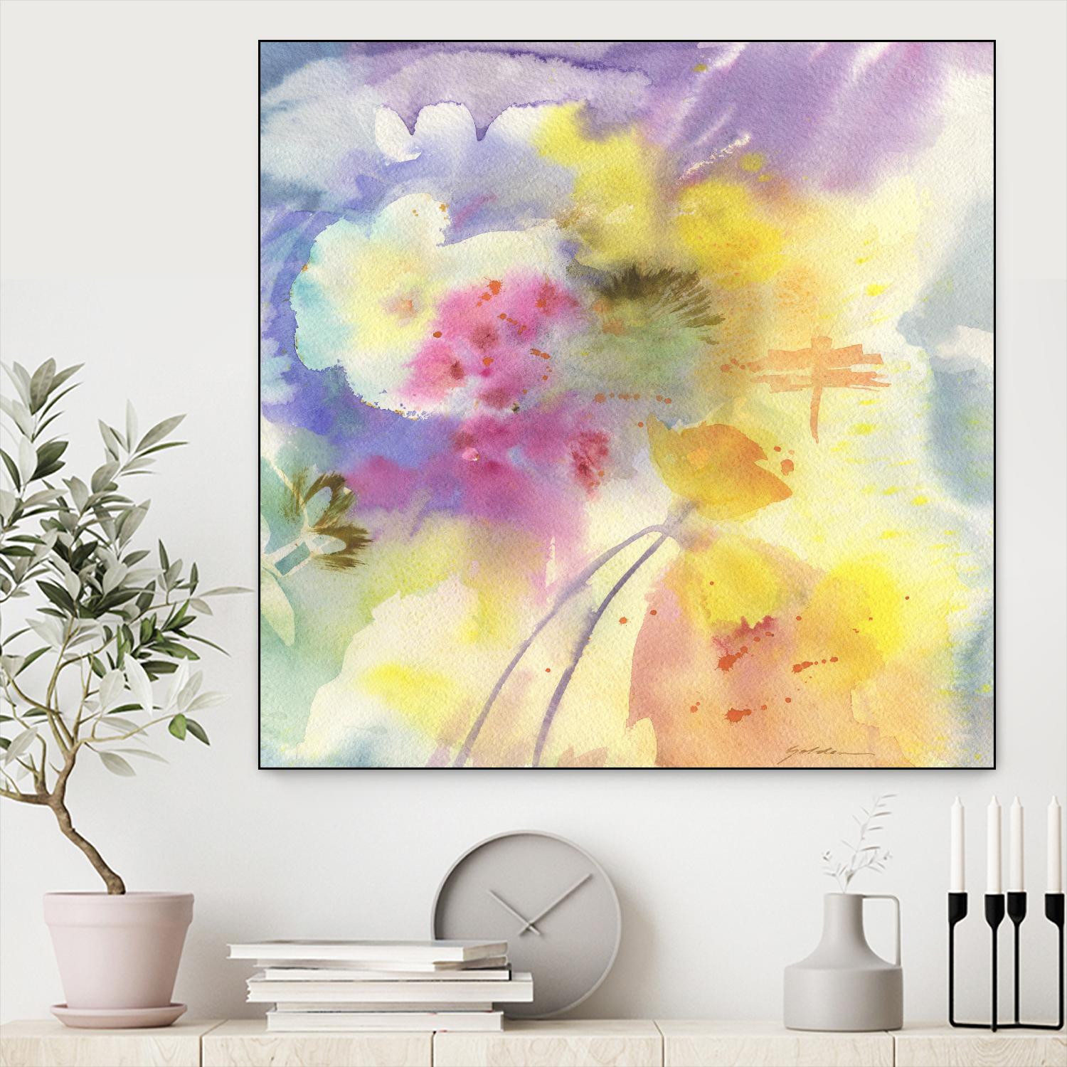 Dragonfly by Sheila Golden on GIANT ART - multicolor floral/still life; contemporary