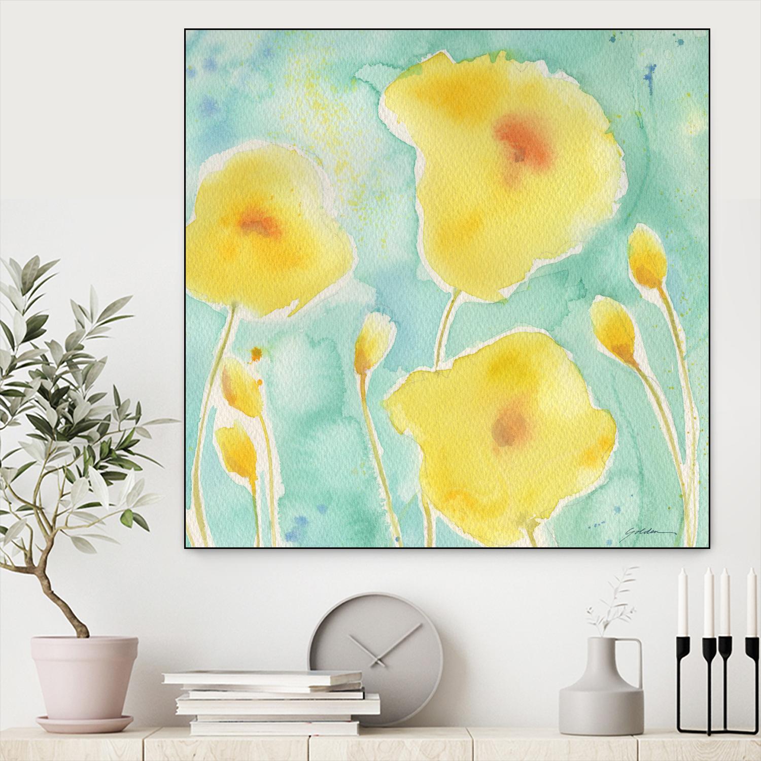 Summer Rain #3 by Sheila Golden on GIANT ART - multicolor floral/still life; contemporary