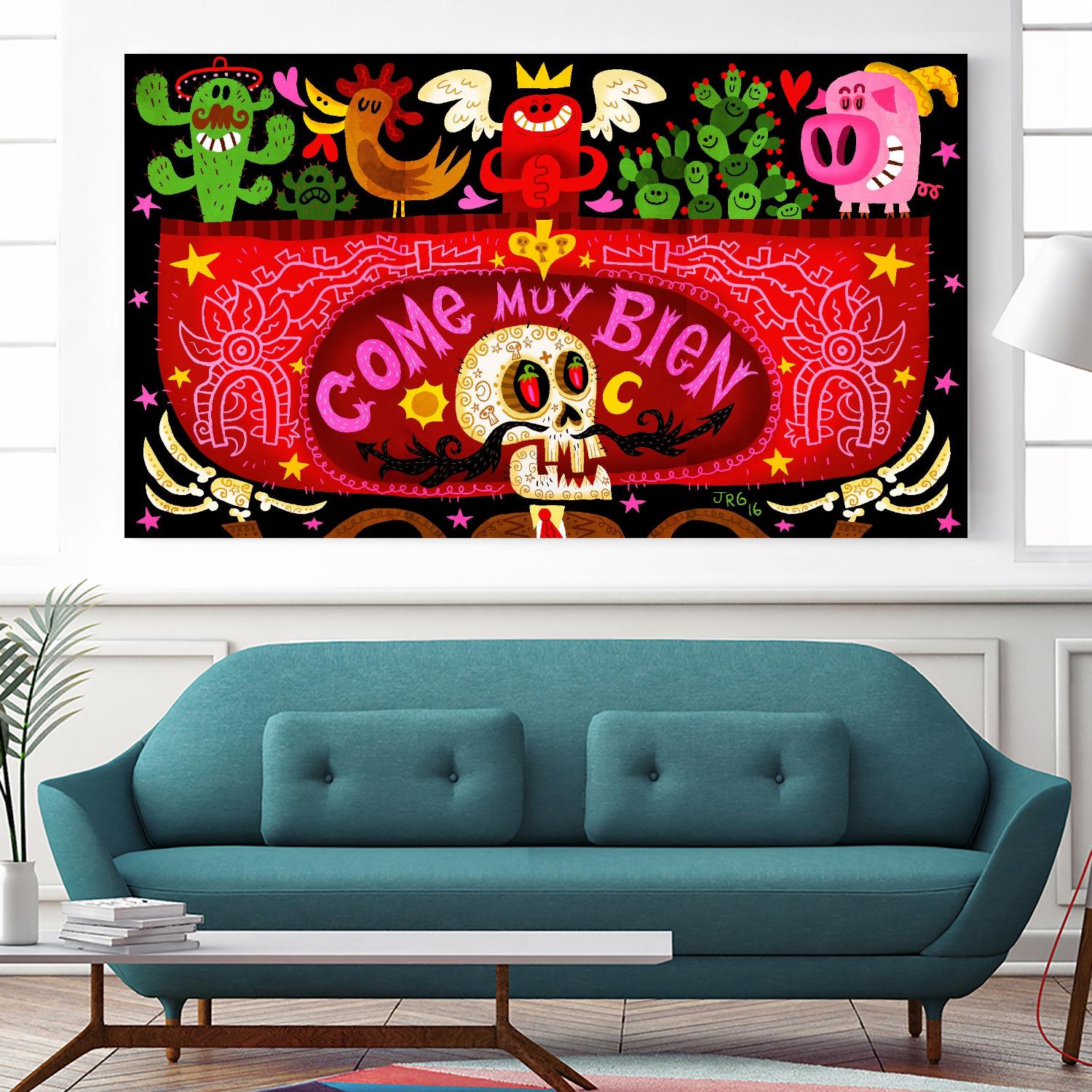 Come Muy Bien by Jorge R. Gutierrez on GIANT ART - multicolor ethnic; urban/pop surrealism