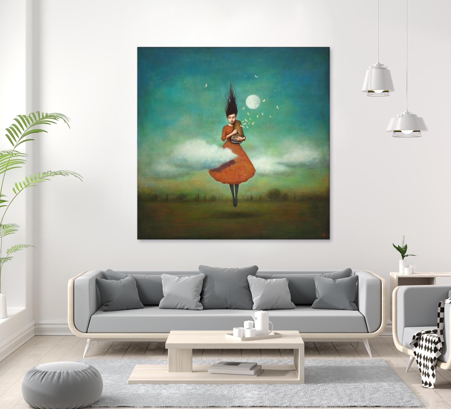 High Notes for Low Cloud by Duy Huynh on GIANT ART - green fantastic