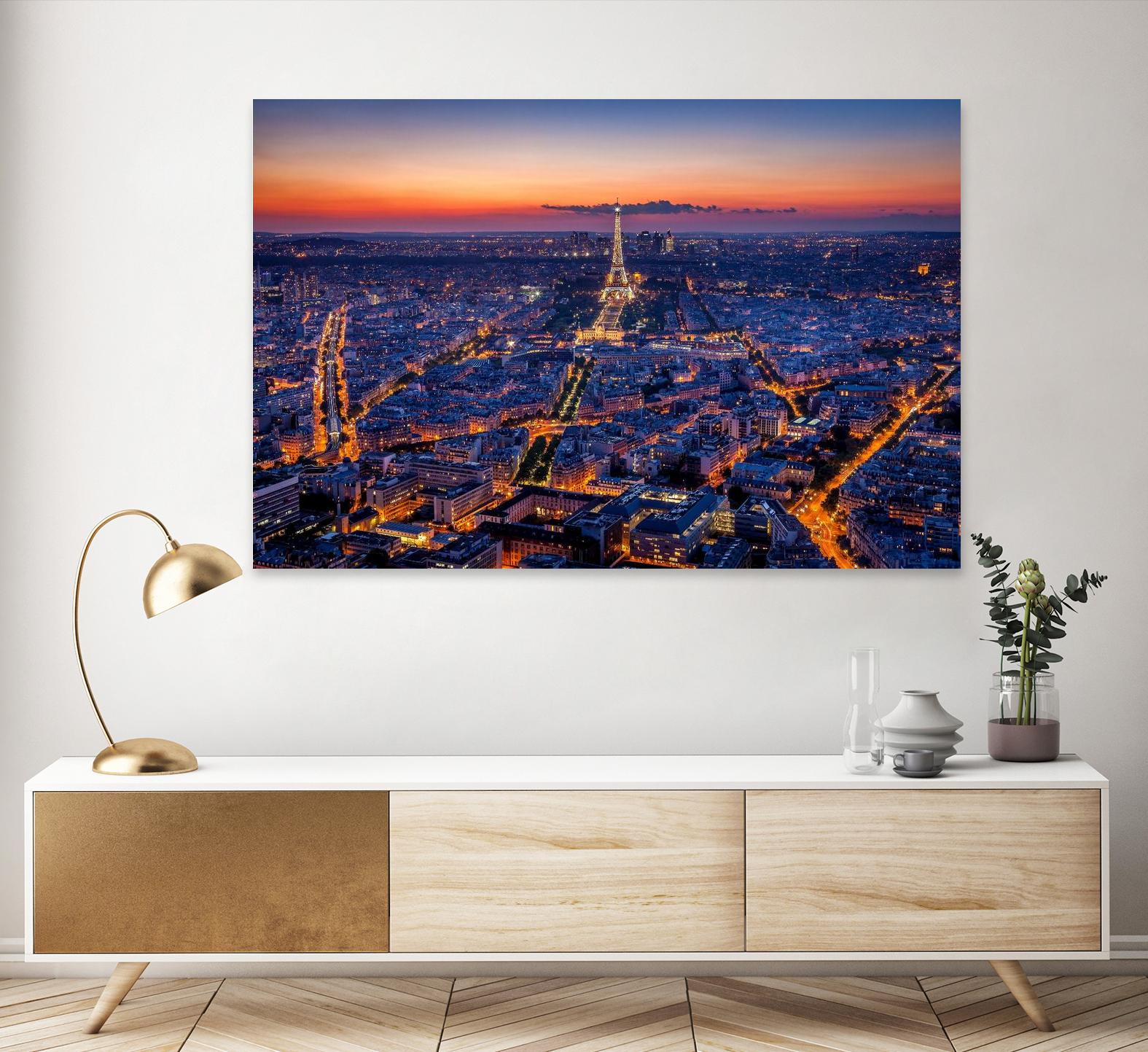 City Lights by H.J. Herrera on GIANT ART - orange city scene