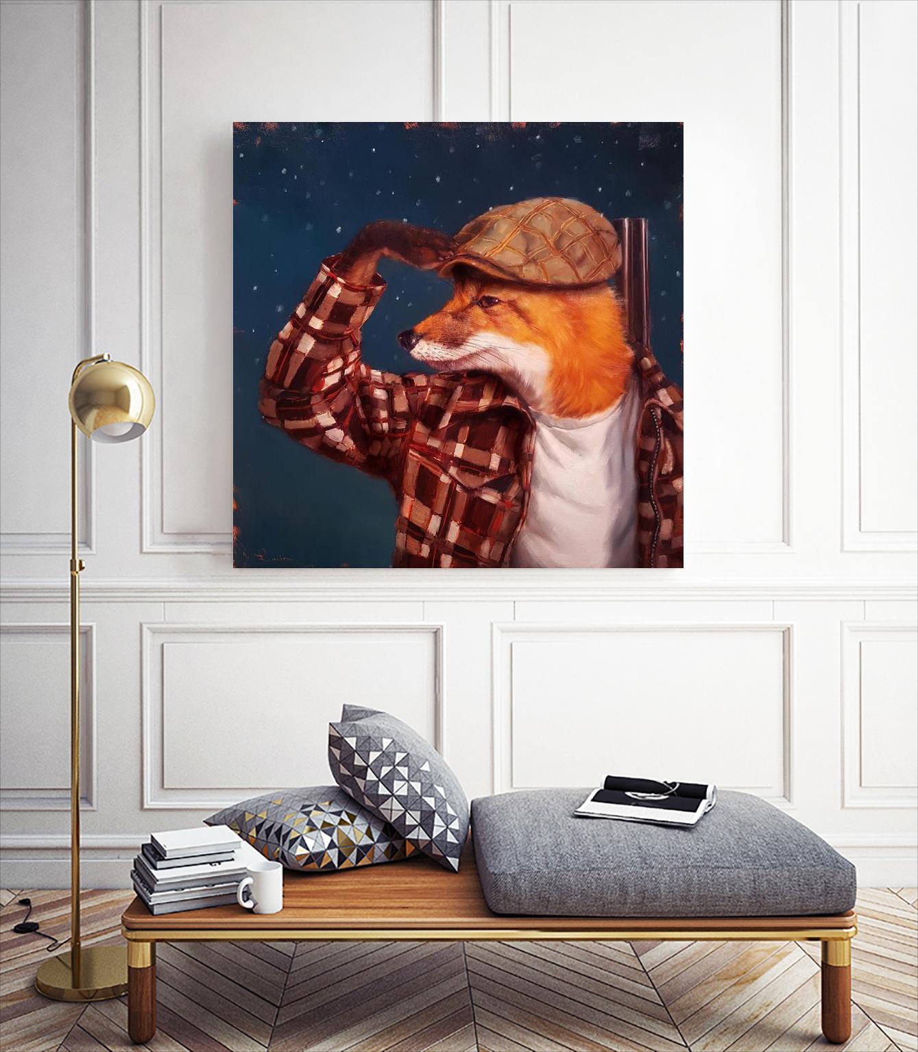 Fox Hunt by Lucia Heffernan on GIANT ART - multicolor urban/pop surrealism; animals