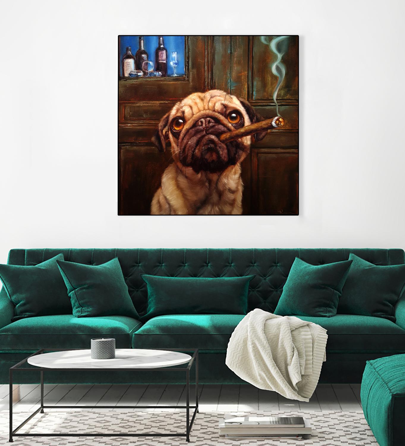 Uptown Pug by Lucia Heffernan on GIANT ART - multicolor urban/pop surrealism; animals