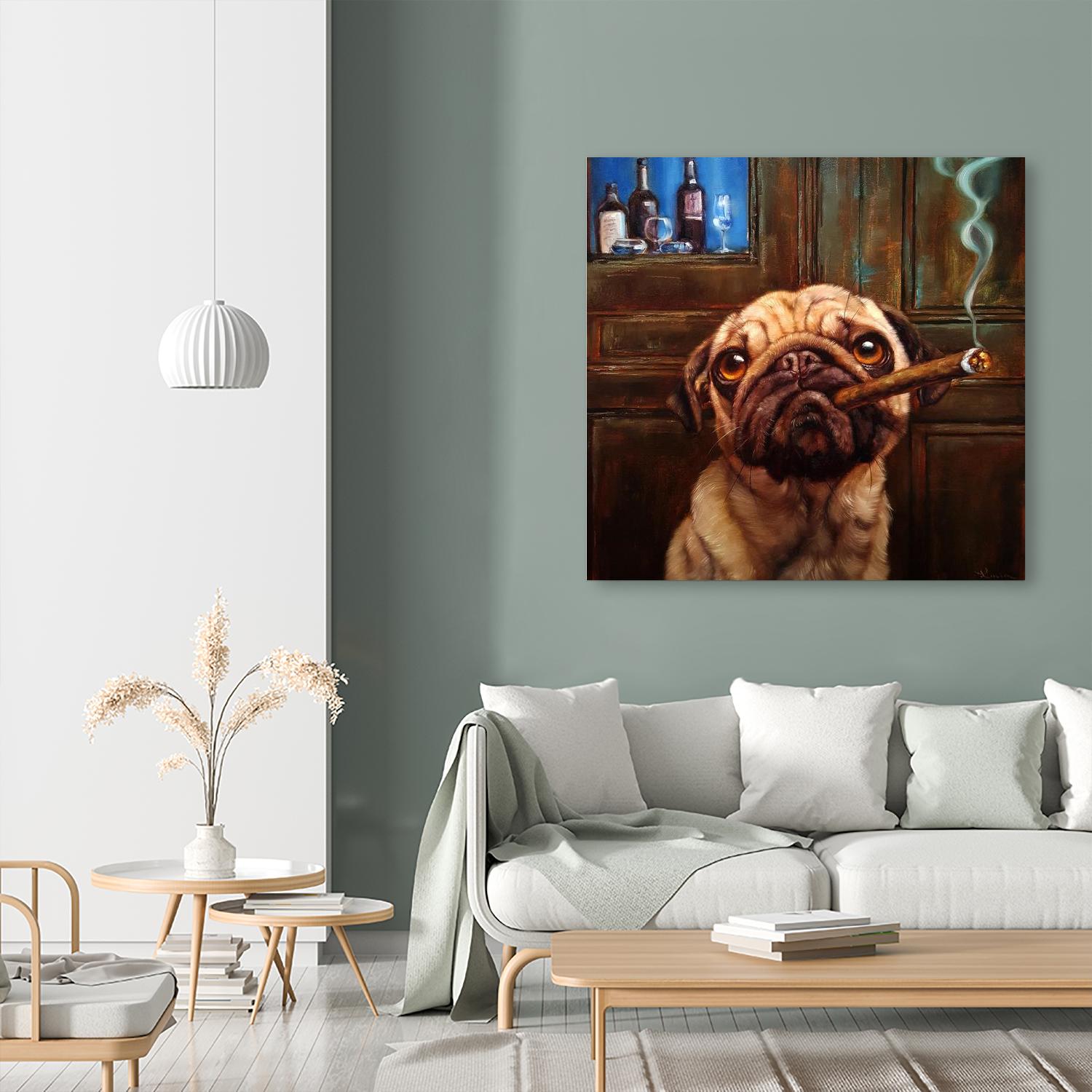Uptown Pug by Lucia Heffernan on GIANT ART - multicolor urban/pop surrealism; animals