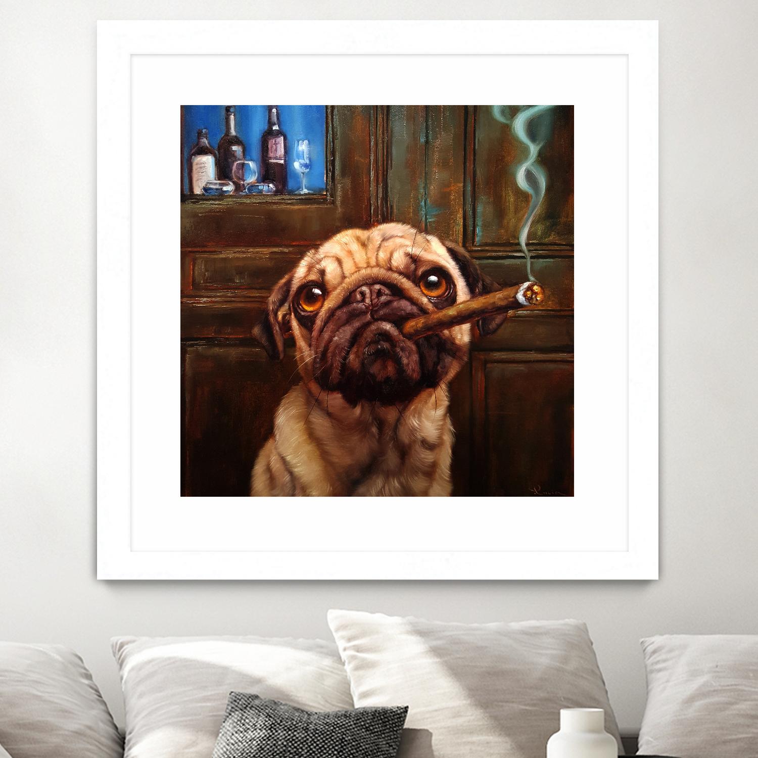 Uptown Pug by Lucia Heffernan on GIANT ART - multicolor urban/pop surrealism; animals