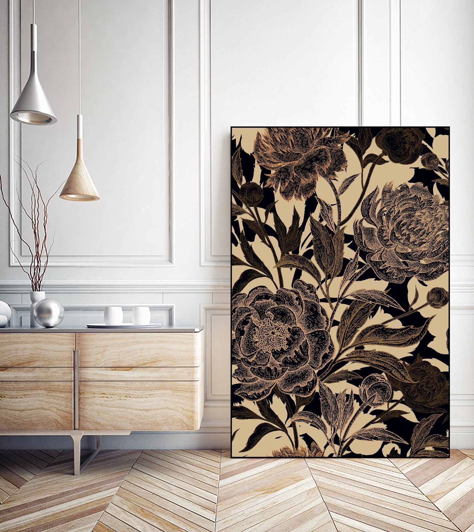 Golden Rose II by Incado on GIANT ART - multicolor floral/still life; design/type