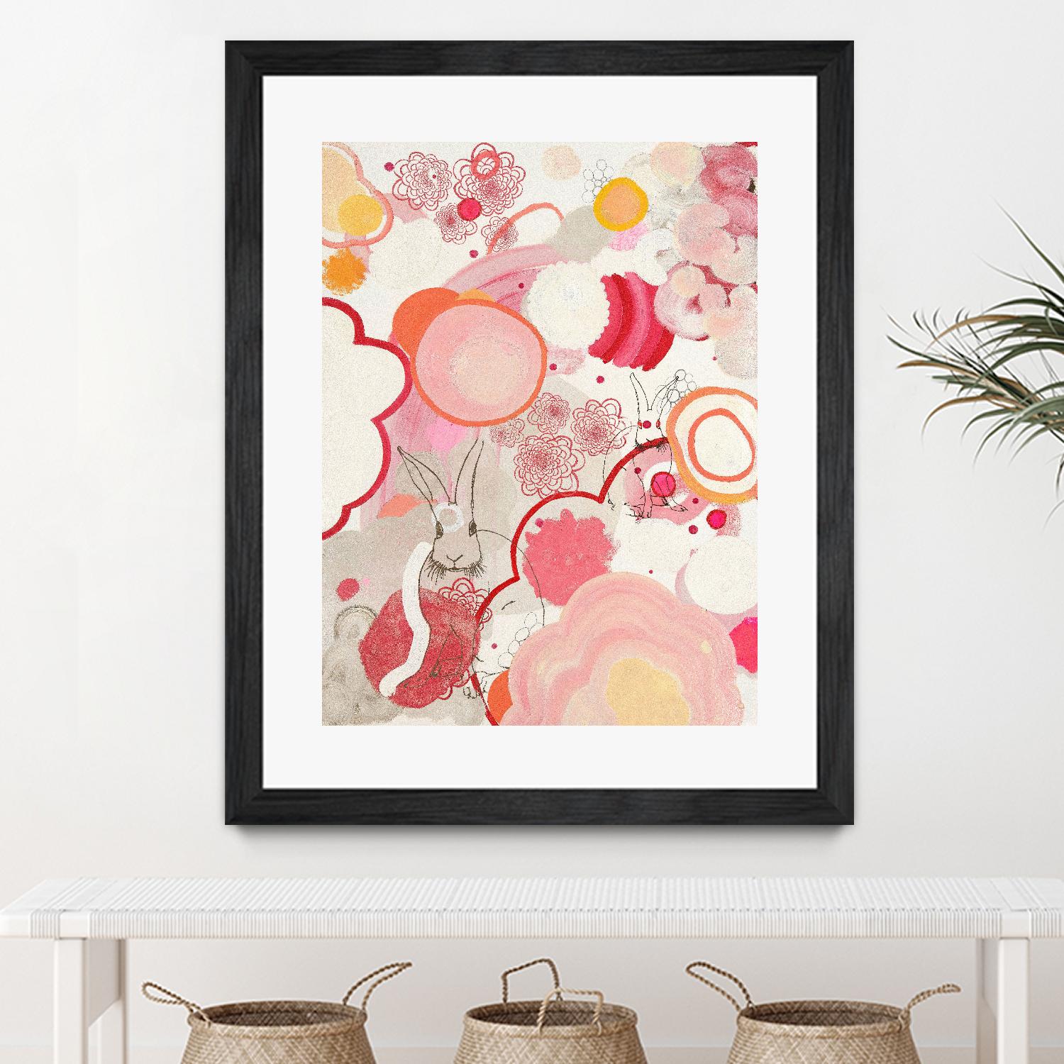 Funny Bunnies Come To The Party by Maggie Kleinpeter on GIANT ART - multicolor abstracts; contemporary