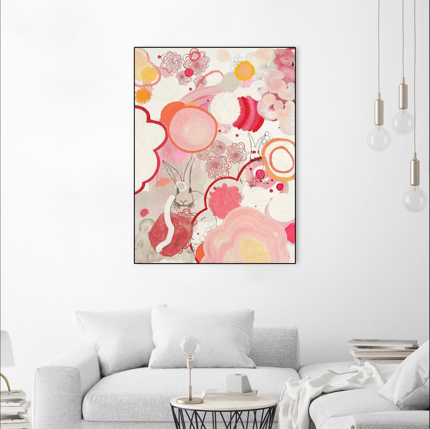 Funny Bunnies Come To The Party by Maggie Kleinpeter on GIANT ART - multicolor abstracts; contemporary