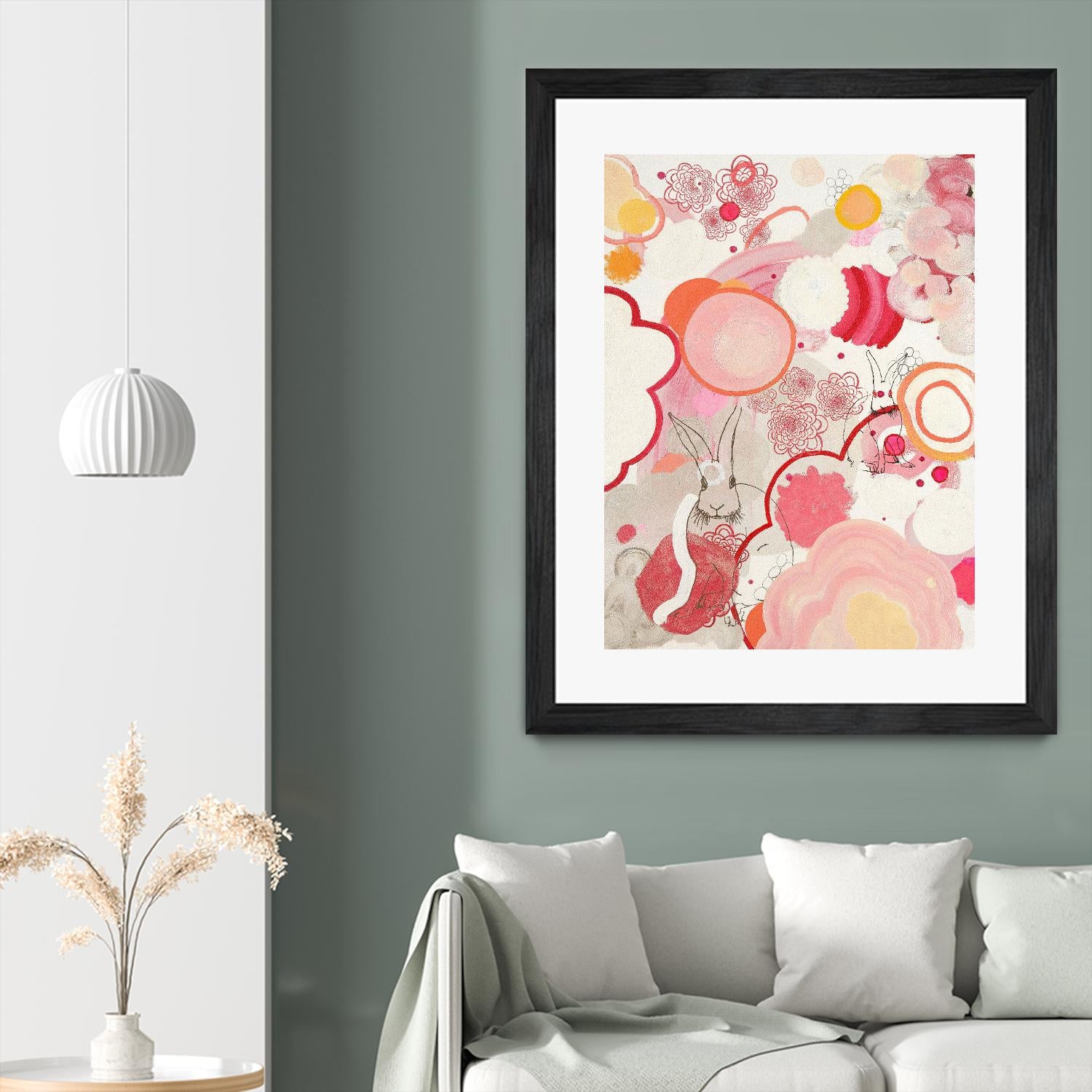 Funny Bunnies Come To The Party by Maggie Kleinpeter on GIANT ART - multicolor abstracts; contemporary