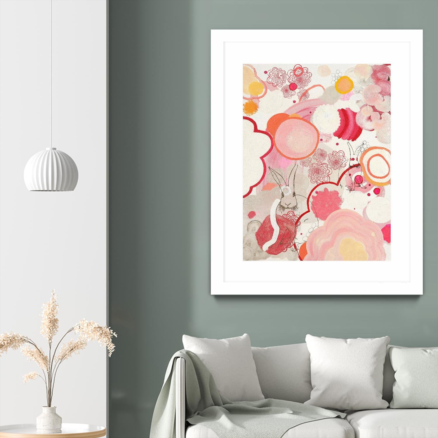 Funny Bunnies Come To The Party by Maggie Kleinpeter on GIANT ART - multicolor abstracts; contemporary