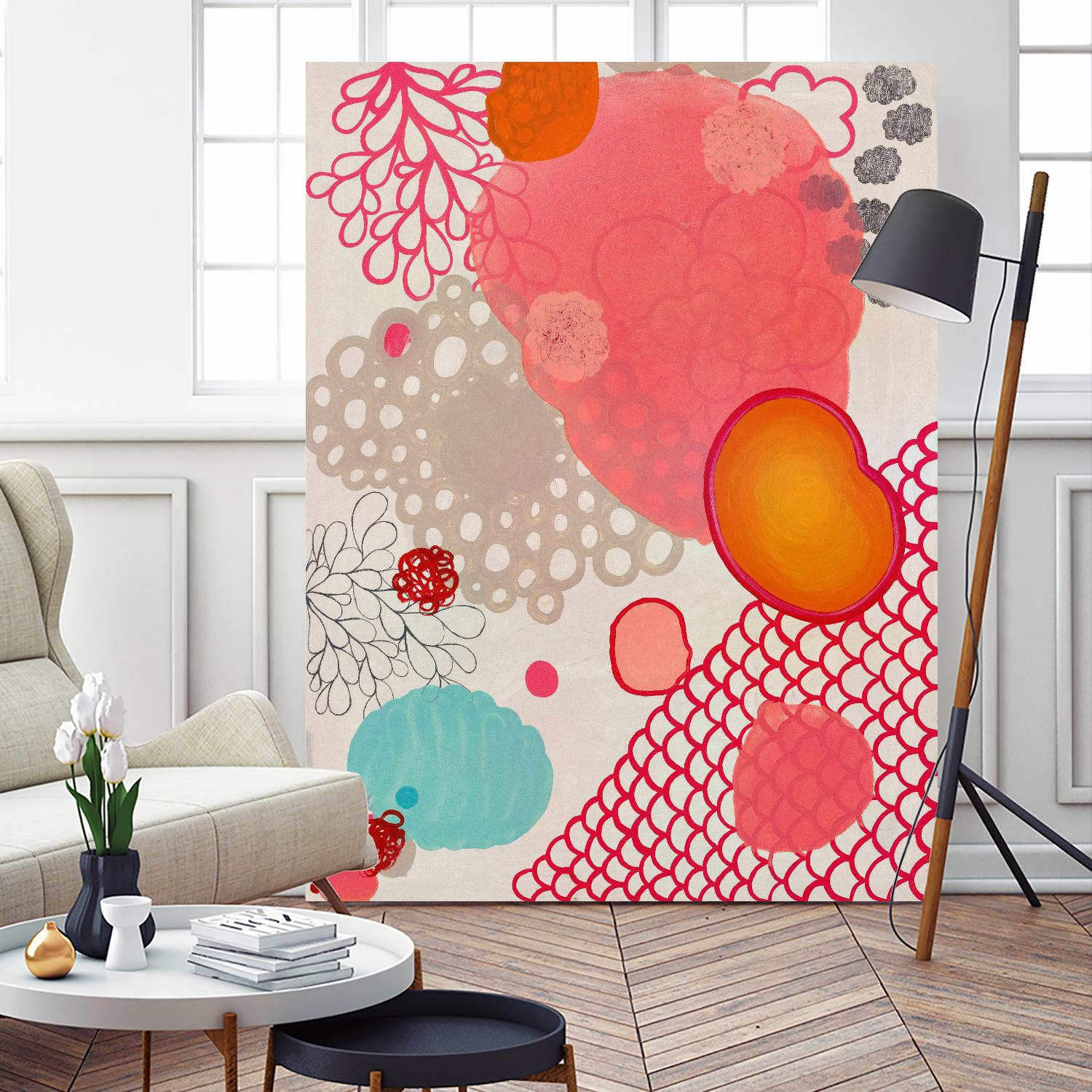 Pink Dragon Bubblegum by Maggie Kleinpeter on GIANT ART - multicolor abstracts; contemporary