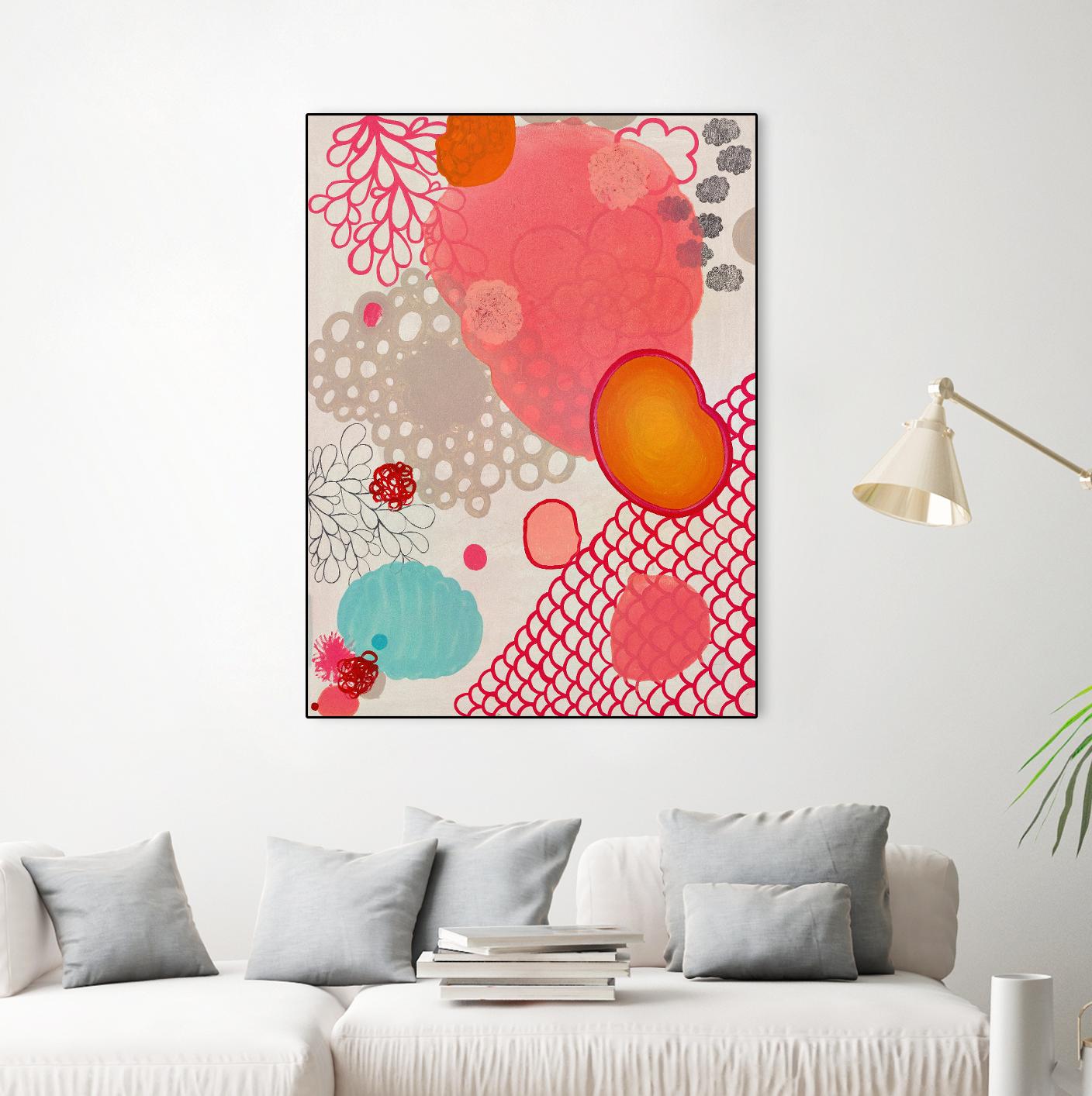 Pink Dragon Bubblegum by Maggie Kleinpeter on GIANT ART - multicolor abstracts; contemporary