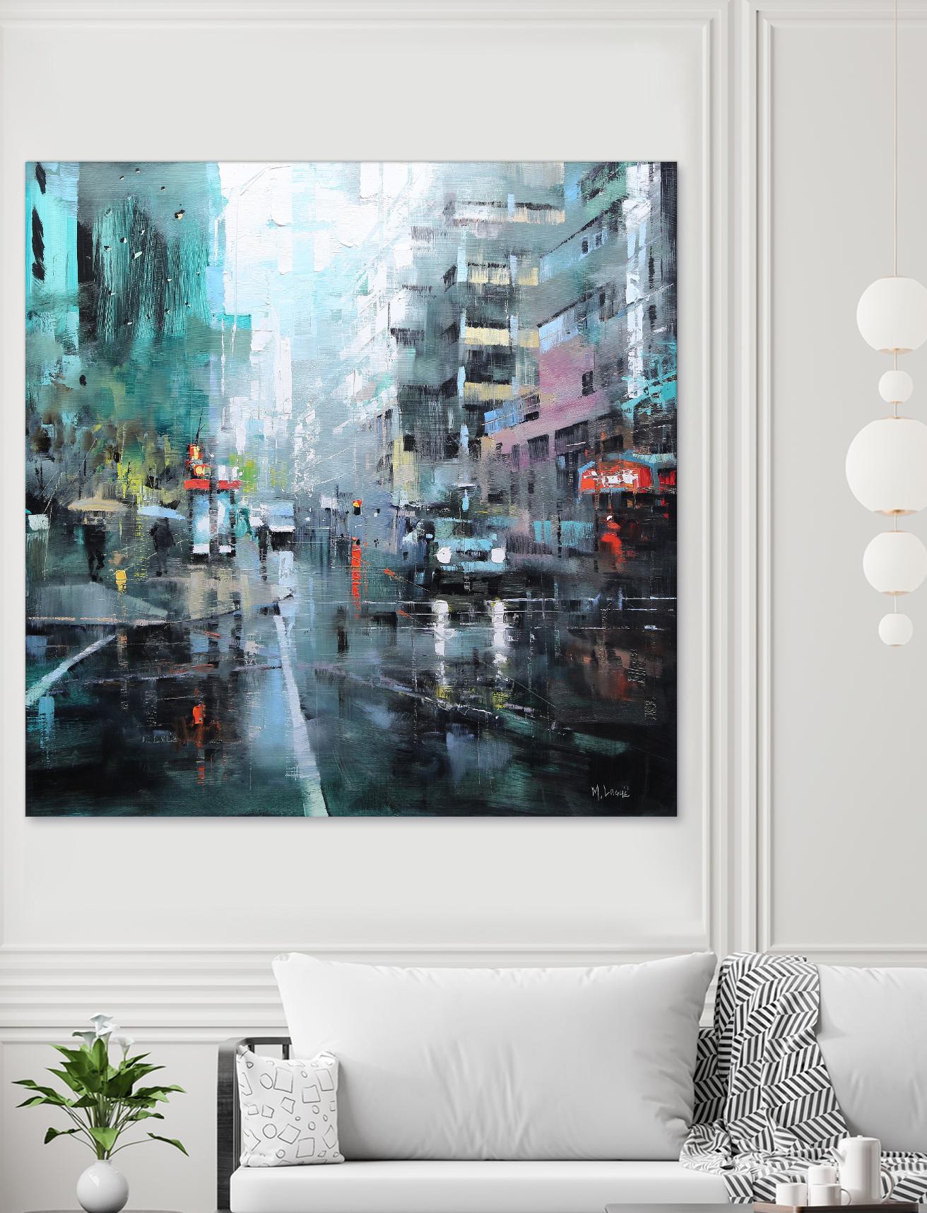 Montreal Turquoise Rain by Mark Lague on GIANT ART - multicolor landscapes