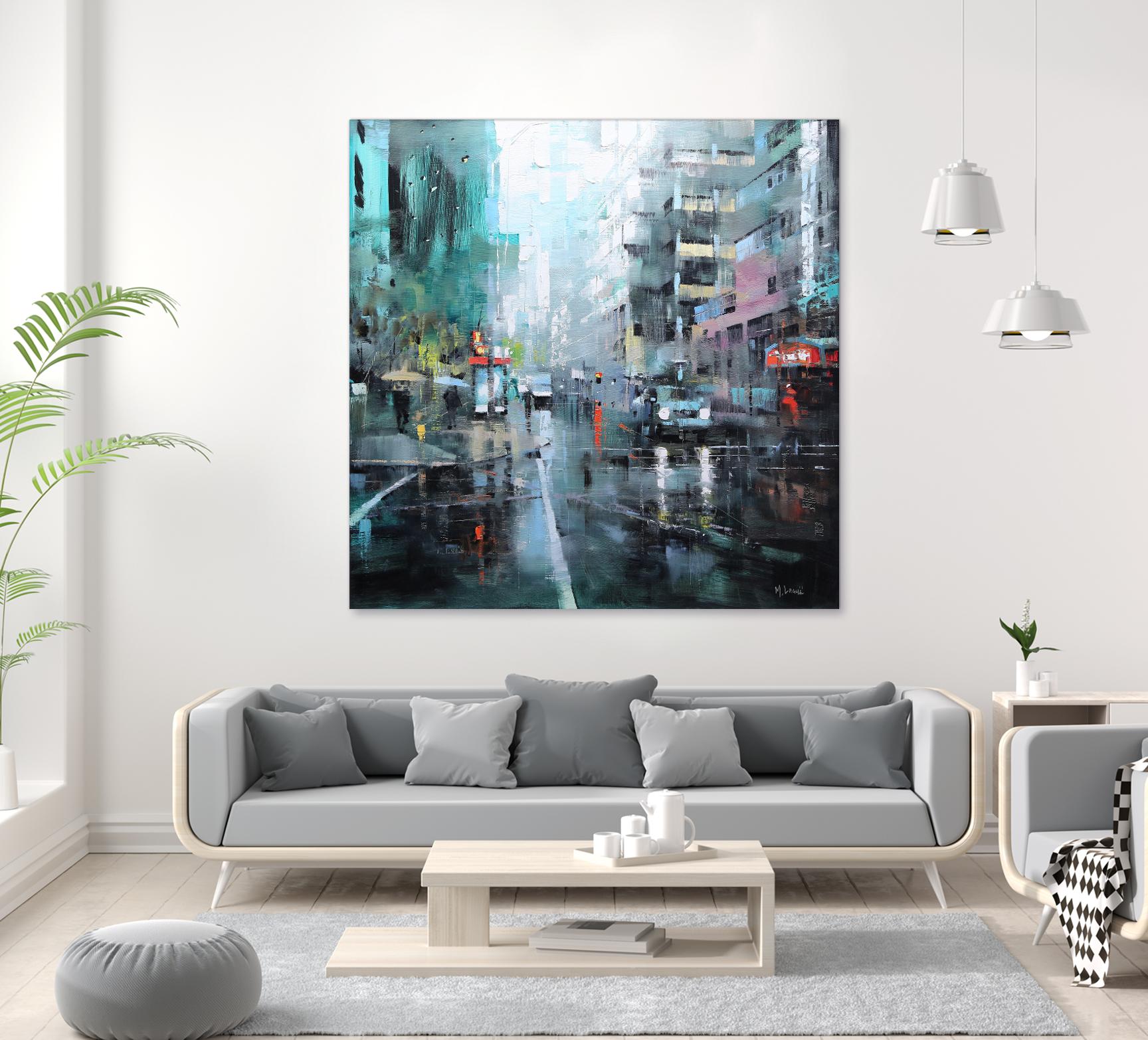 Montreal Turquoise Rain by Mark Lague on GIANT ART - multicolor landscapes
