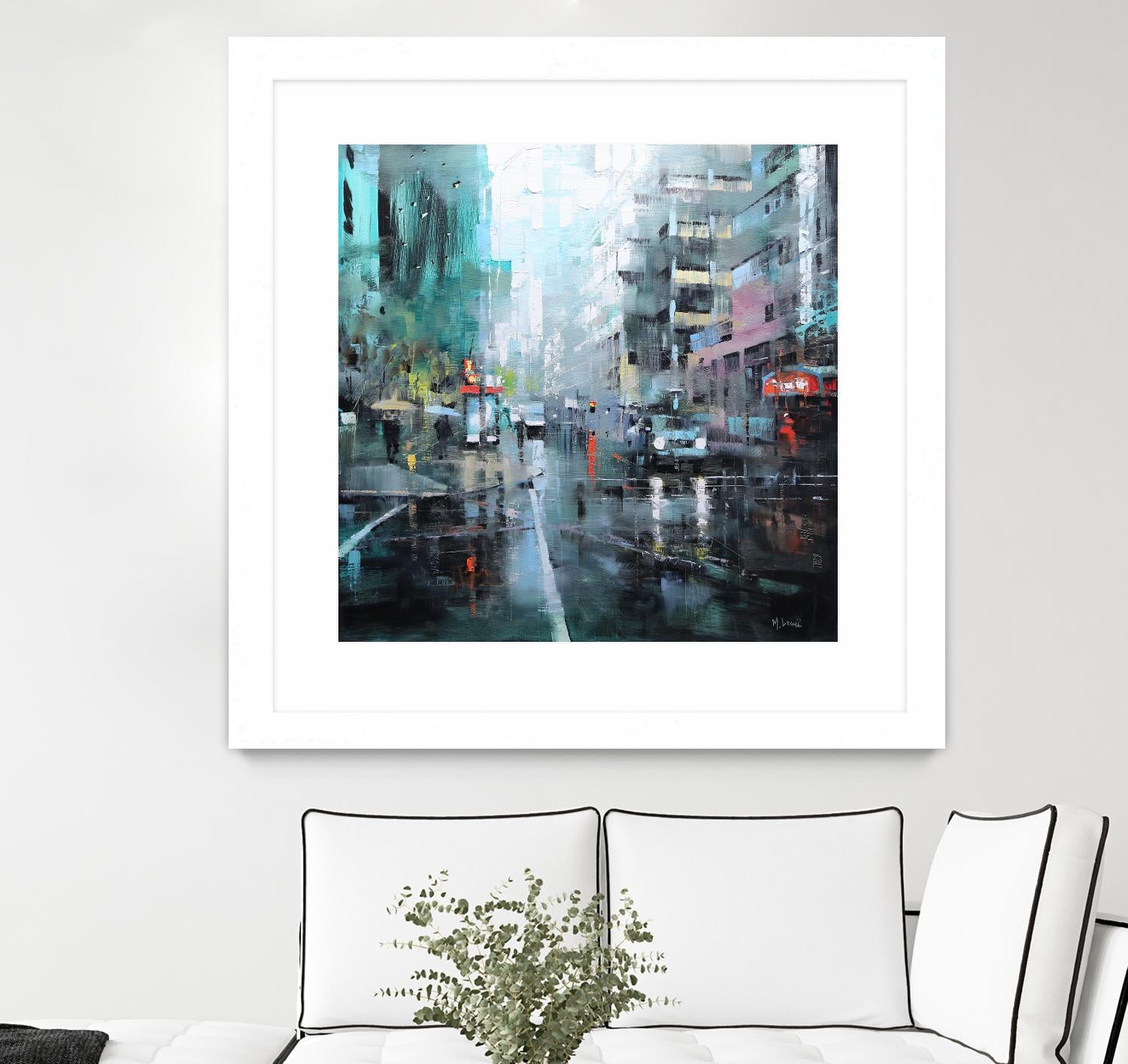 Montreal Turquoise Rain by Mark Lague on GIANT ART - multicolor landscapes