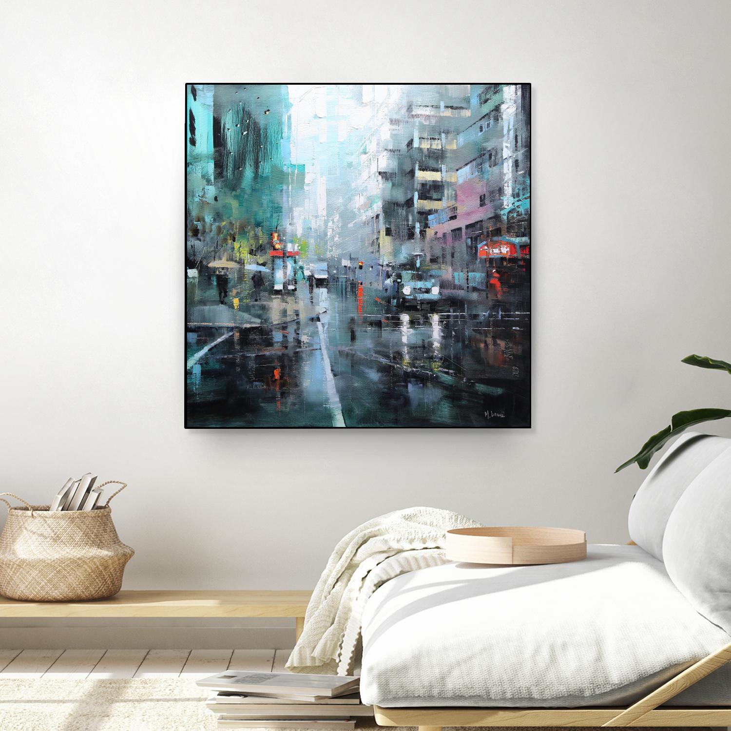 Montreal Turquoise Rain by Mark Lague on GIANT ART - multicolor landscapes