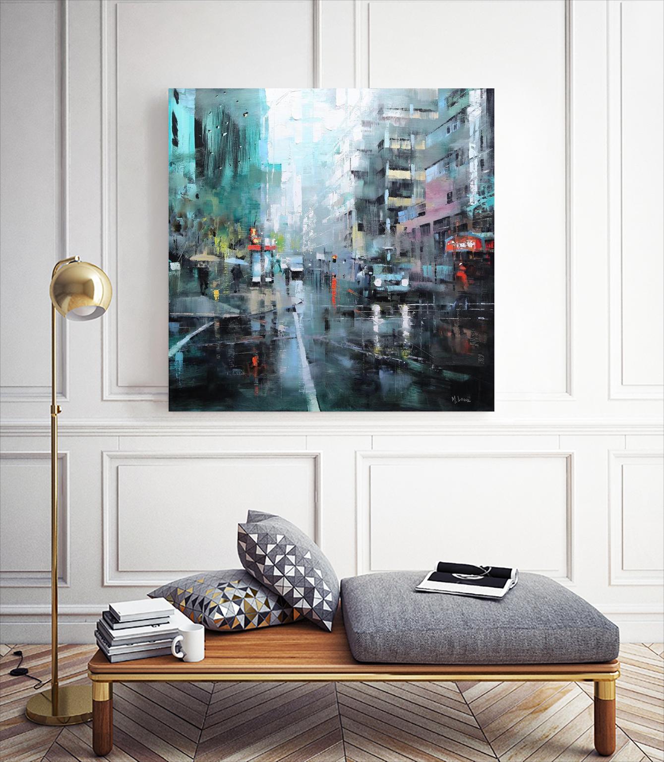 Montreal Turquoise Rain by Mark Lague on GIANT ART - multicolor landscapes