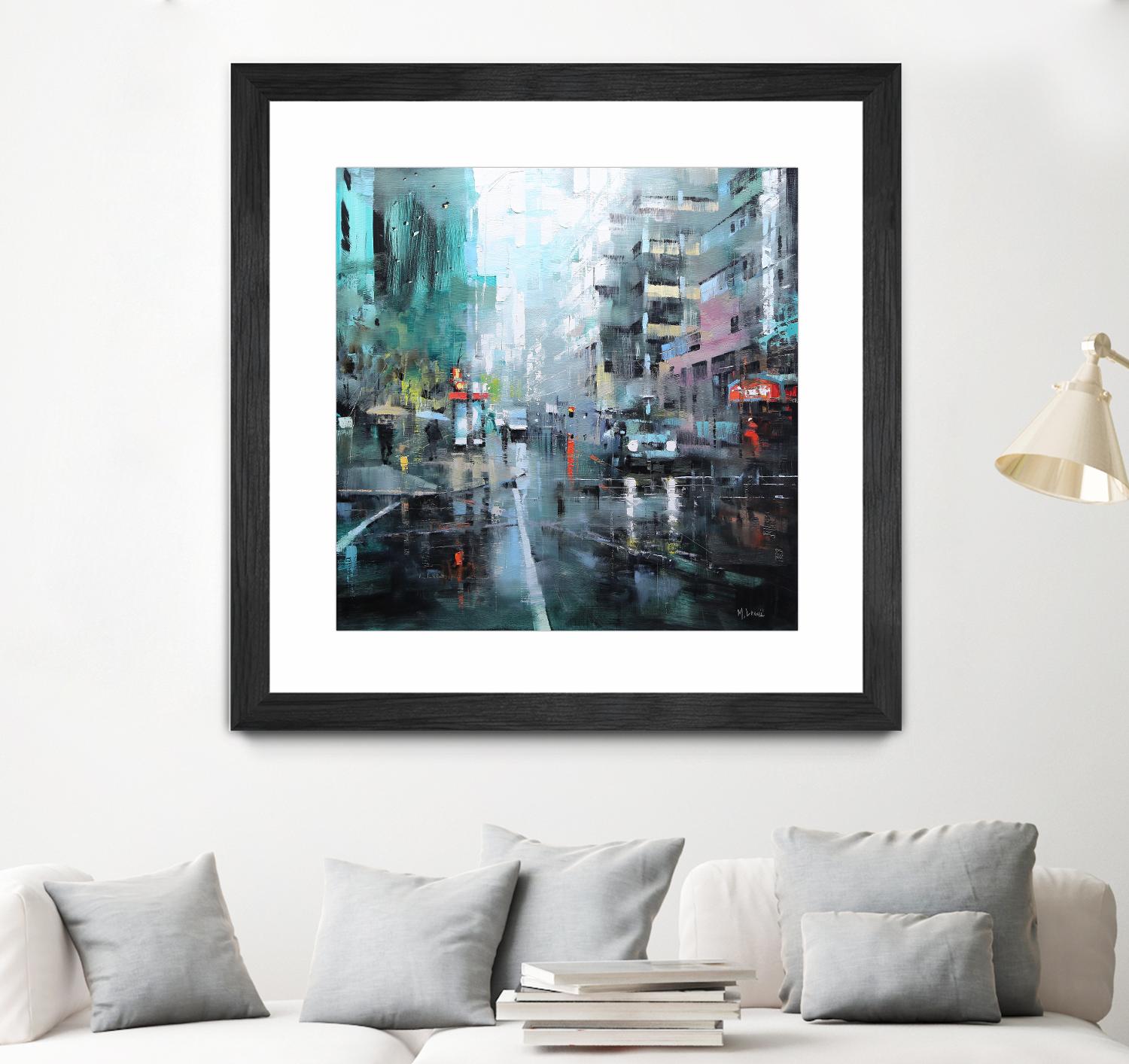 Montreal Turquoise Rain by Mark Lague on GIANT ART - multicolor landscapes