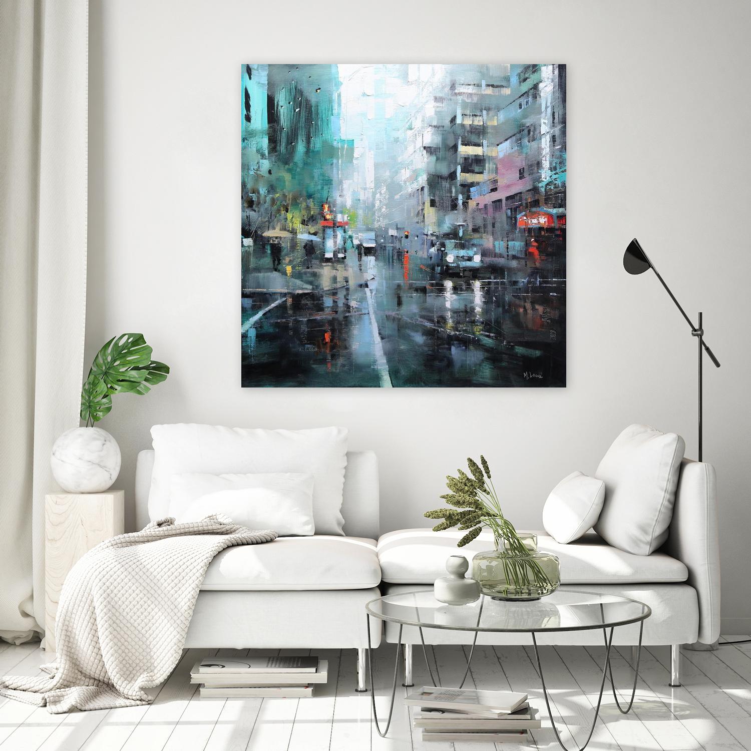 Montreal Turquoise Rain by Mark Lague on GIANT ART - multicolor landscapes