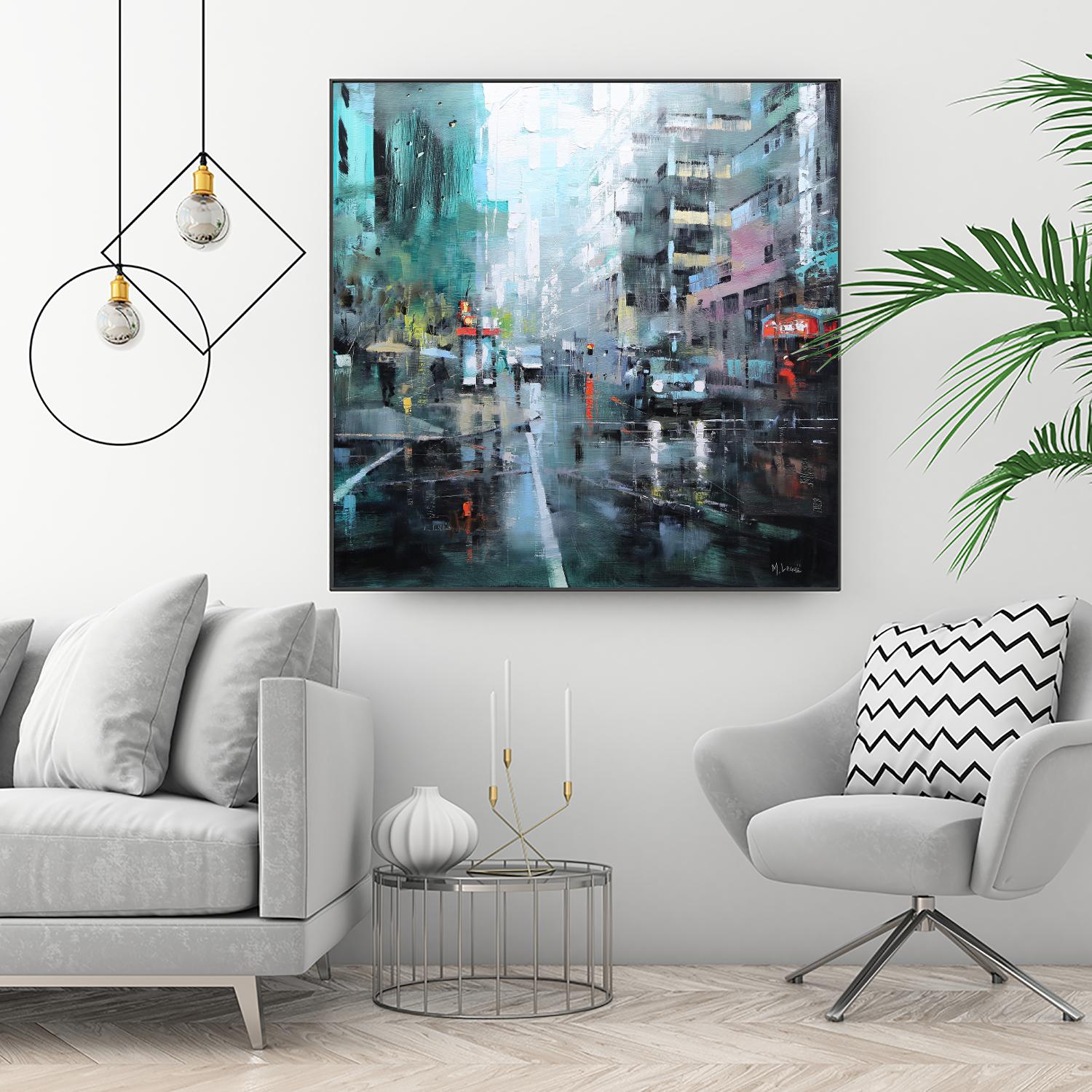 Montreal Turquoise Rain by Mark Lague on GIANT ART - multicolor landscapes