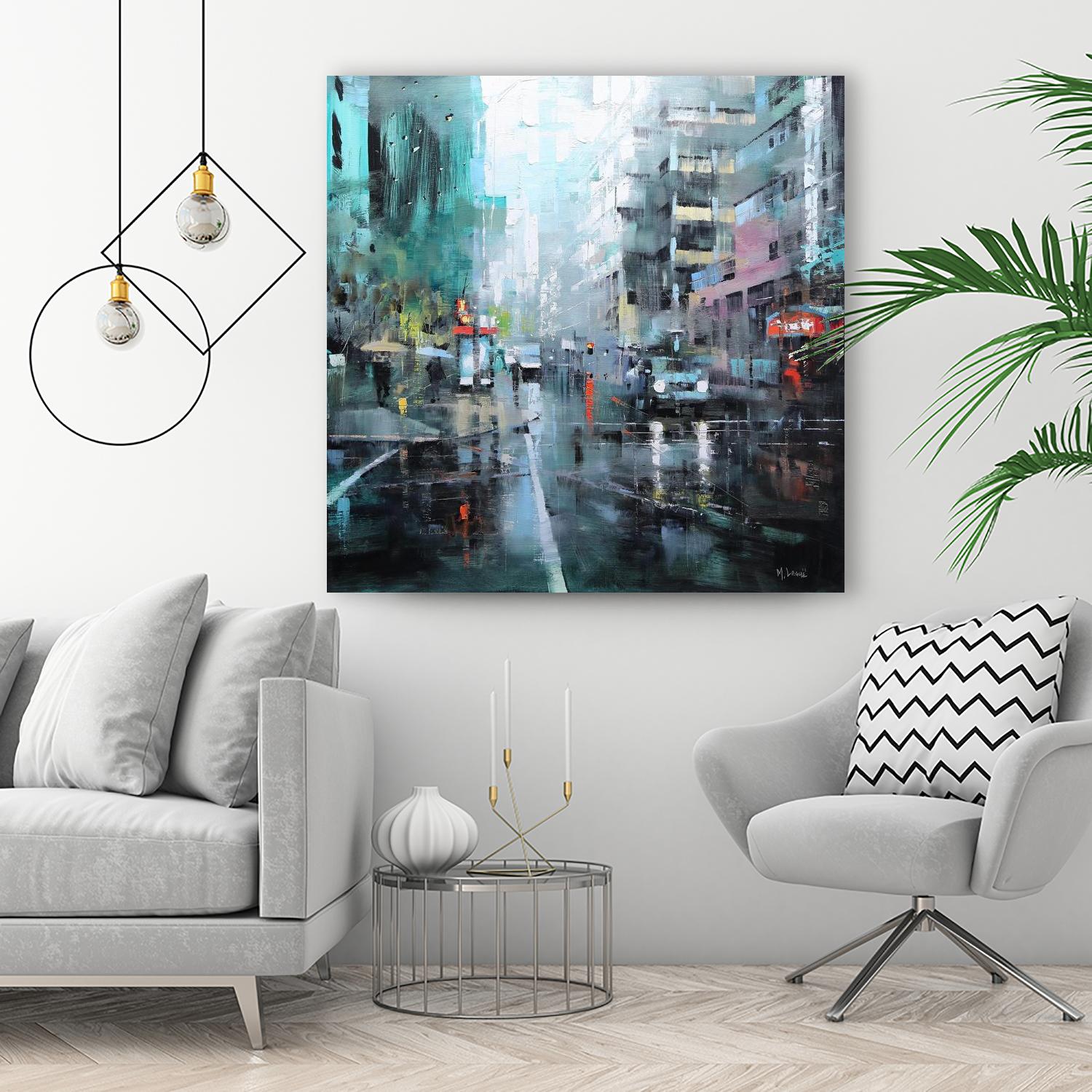 Montreal Turquoise Rain by Mark Lague on GIANT ART - multicolor landscapes