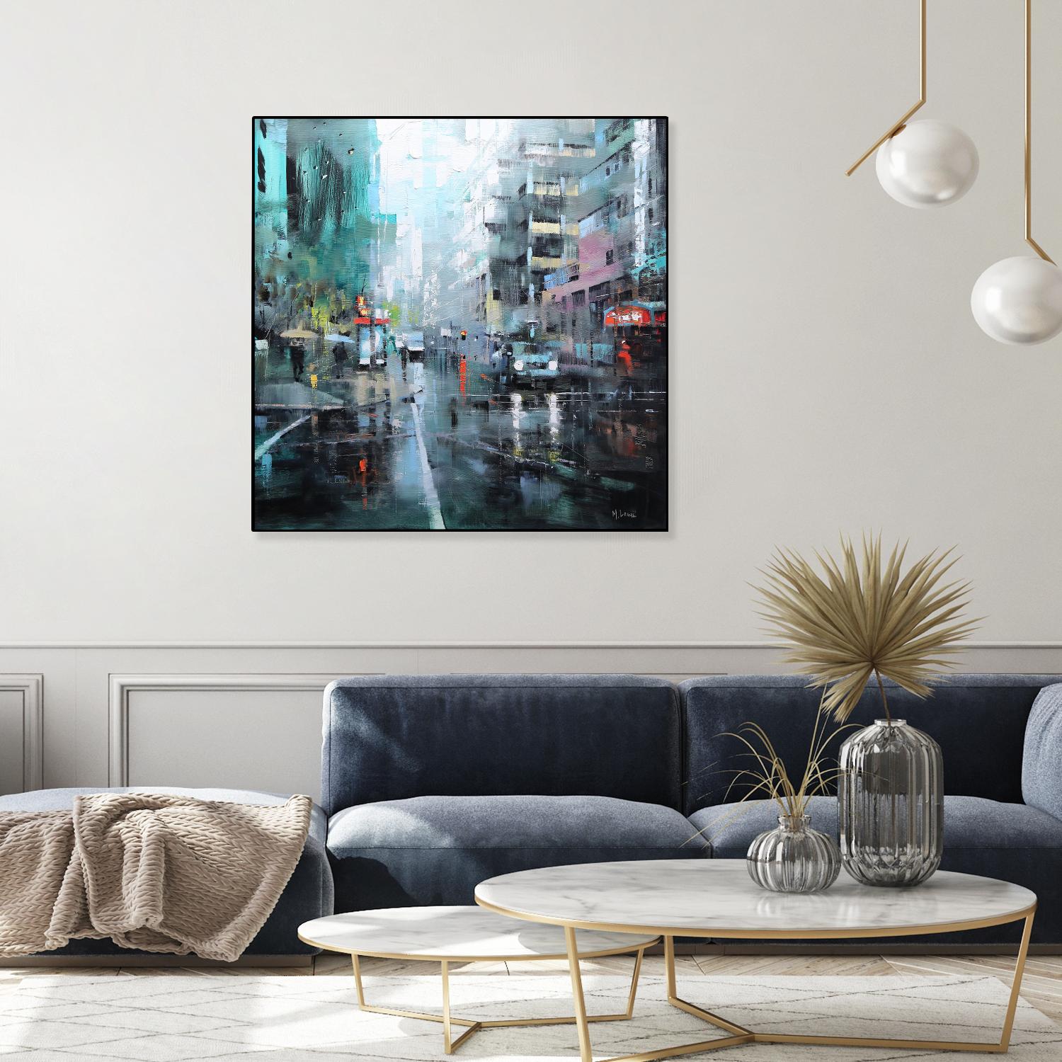 Montreal Turquoise Rain by Mark Lague on GIANT ART - multicolor landscapes