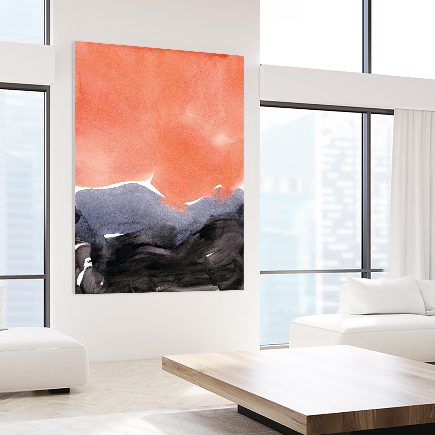 Orange Blue Graphite by Iris Lehnhardt on GIANT ART - multicolor contemporary; abstracts