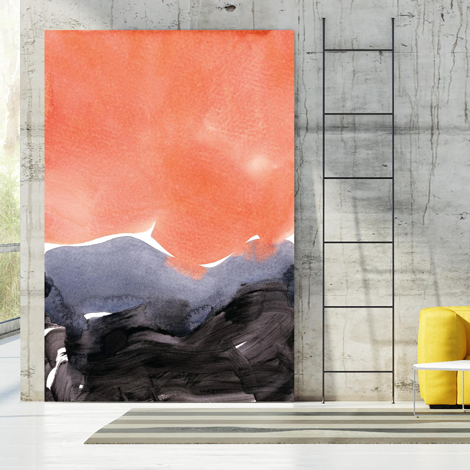 Orange Blue Graphite by Iris Lehnhardt on GIANT ART - multicolor contemporary; abstracts