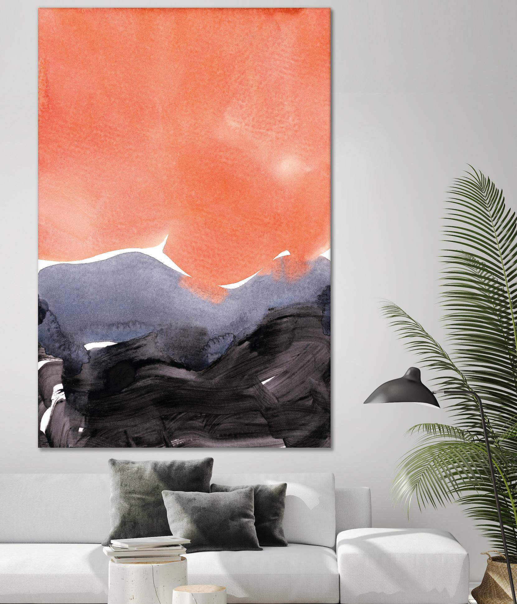 Orange Blue Graphite by Iris Lehnhardt on GIANT ART - multicolor contemporary; abstracts