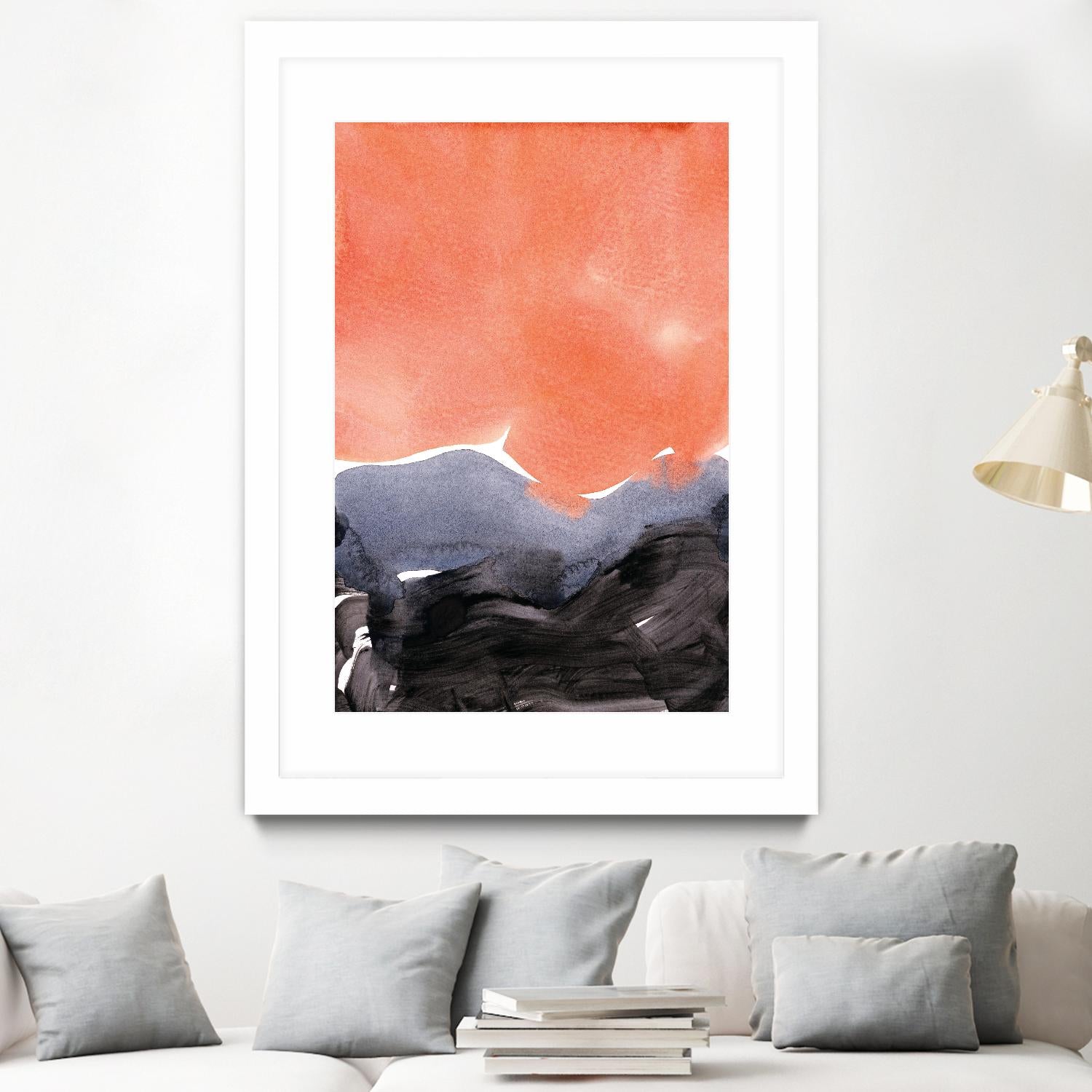 Orange Blue Graphite by Iris Lehnhardt on GIANT ART - multicolor contemporary; abstracts