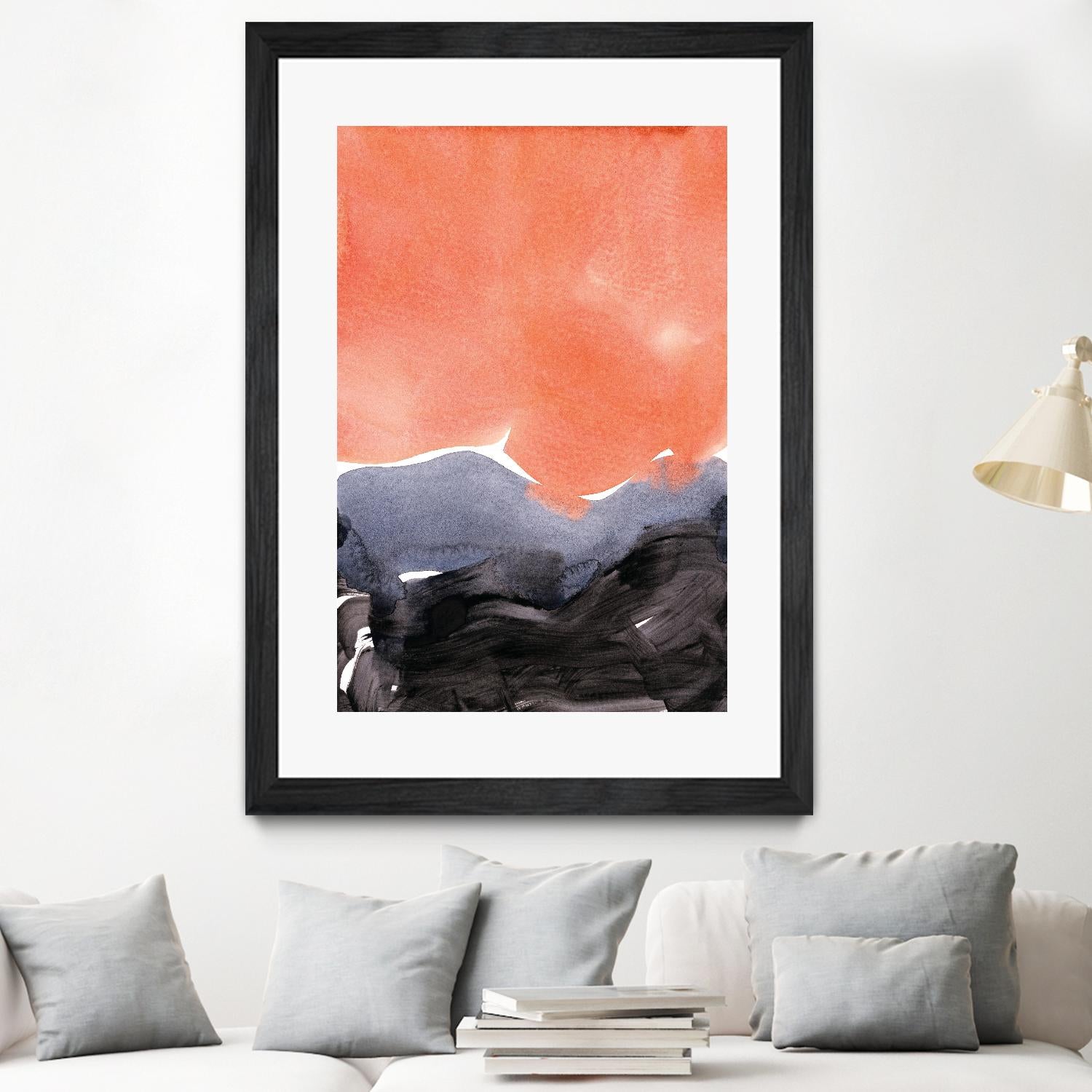 Orange Blue Graphite by Iris Lehnhardt on GIANT ART - multicolor contemporary; abstracts