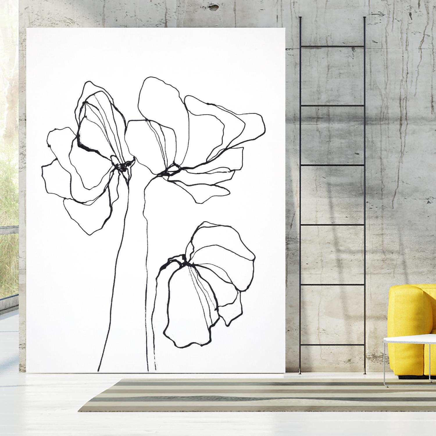 Fine Line 6 by Design Fabrikken on GIANT ART - black,white contemporary, floral/still life, flowers