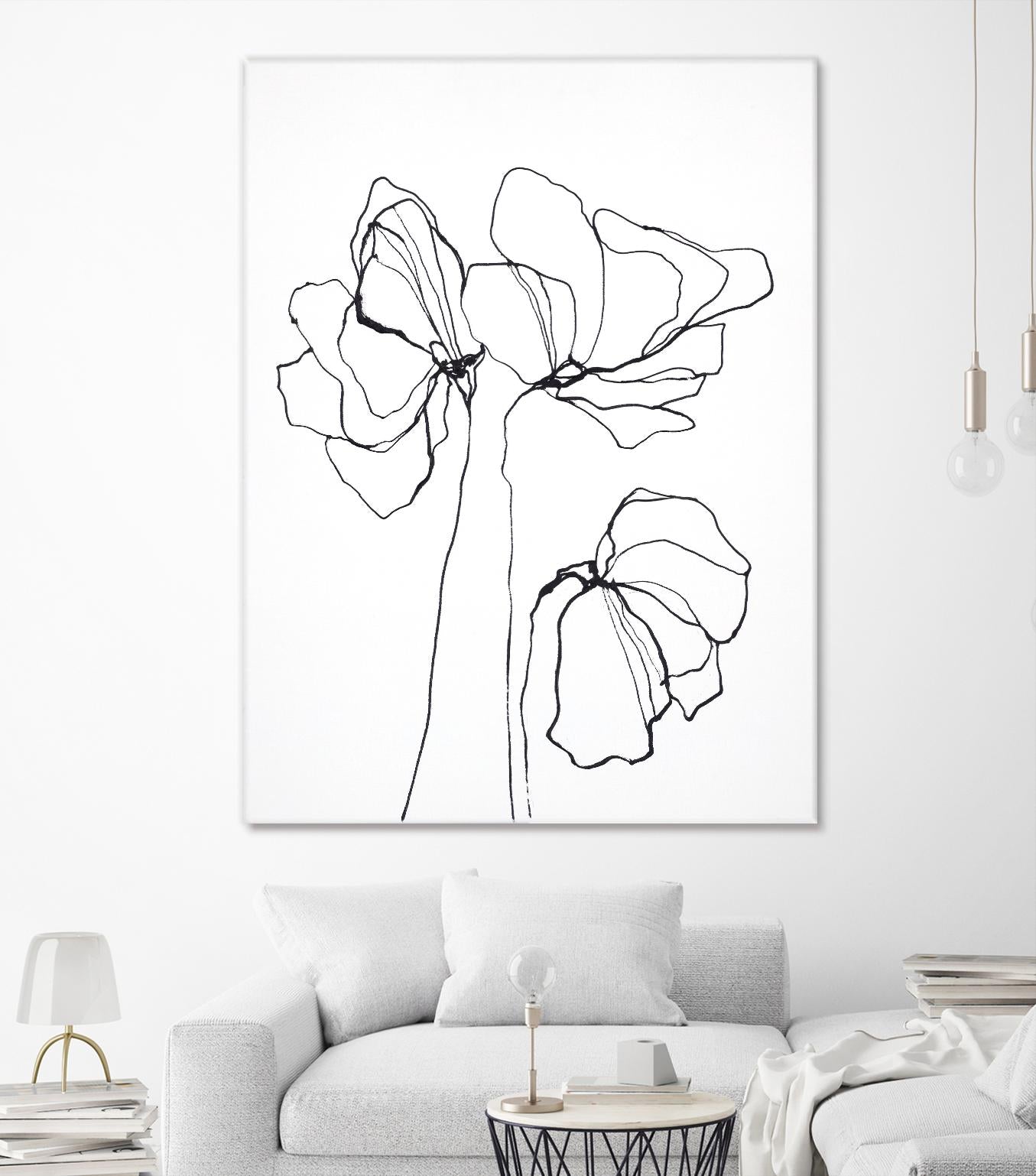 Fine Line 6 by Design Fabrikken on GIANT ART - black,white contemporary, floral/still life, flowers