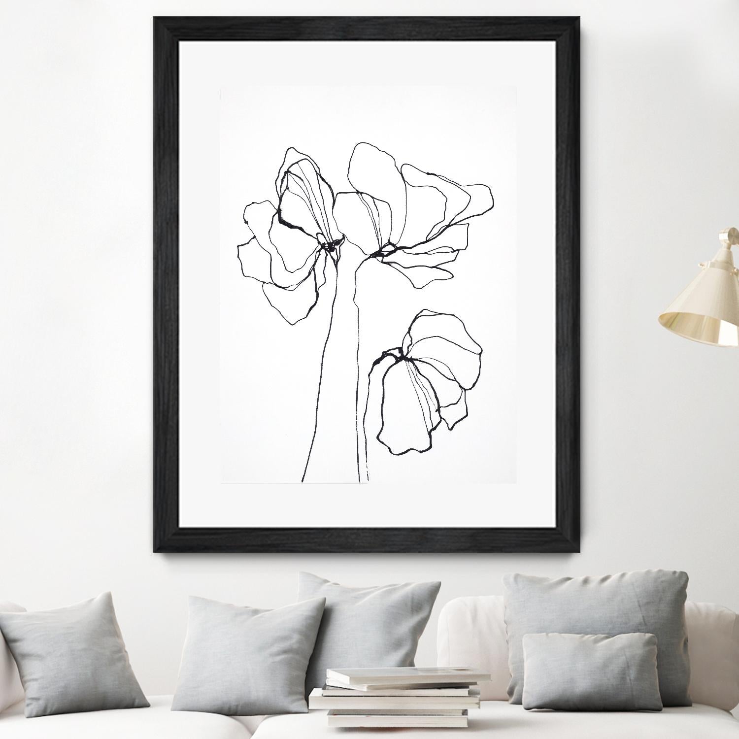 Fine Line 6 by Design Fabrikken on GIANT ART - black,white contemporary, floral/still life, flowers