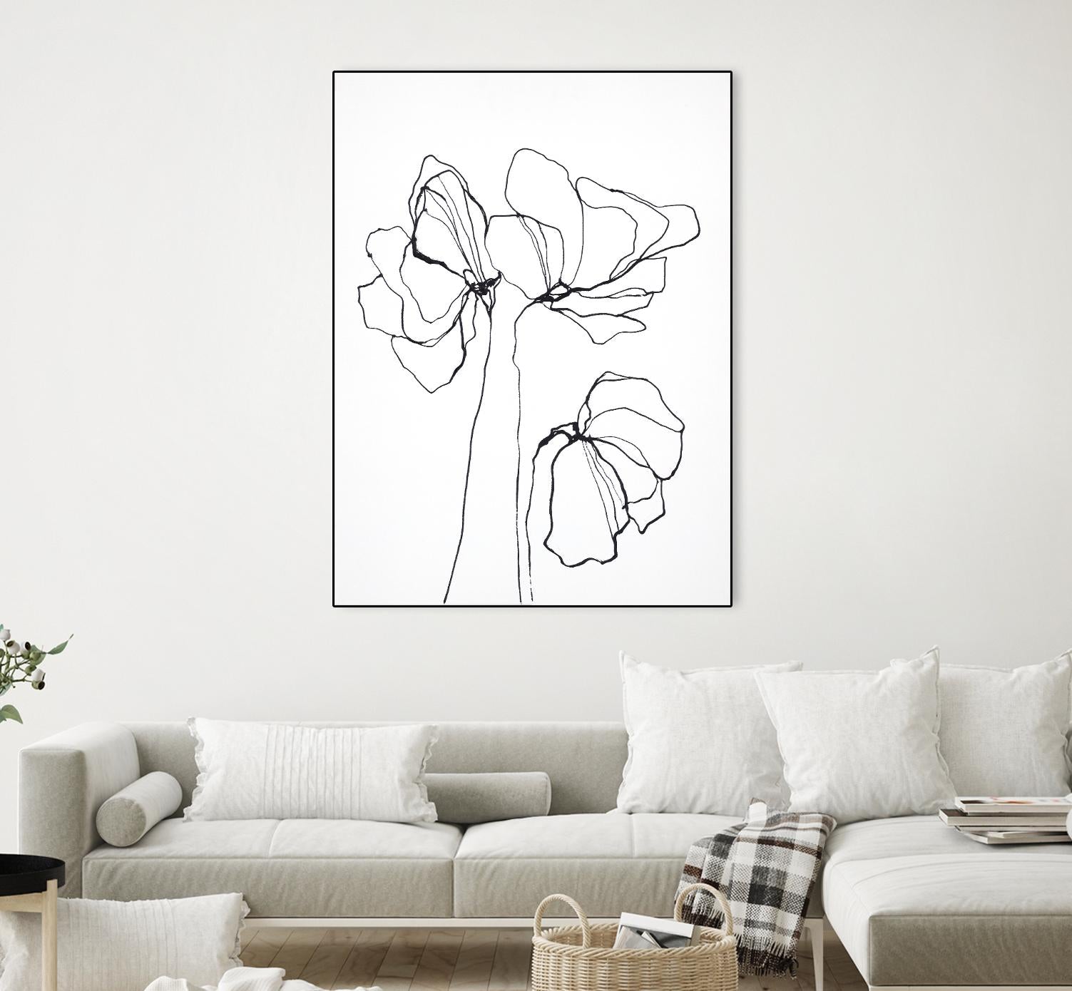 Fine Line 6 by Design Fabrikken on GIANT ART - black,white contemporary, floral/still life, flowers