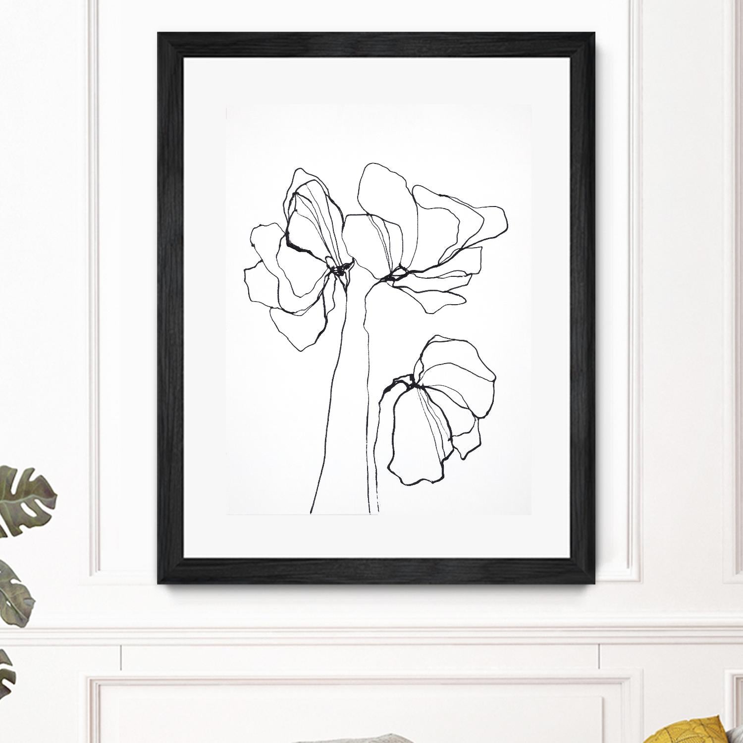Fine Line 6 by Design Fabrikken on GIANT ART - black,white contemporary, floral/still life, flowers