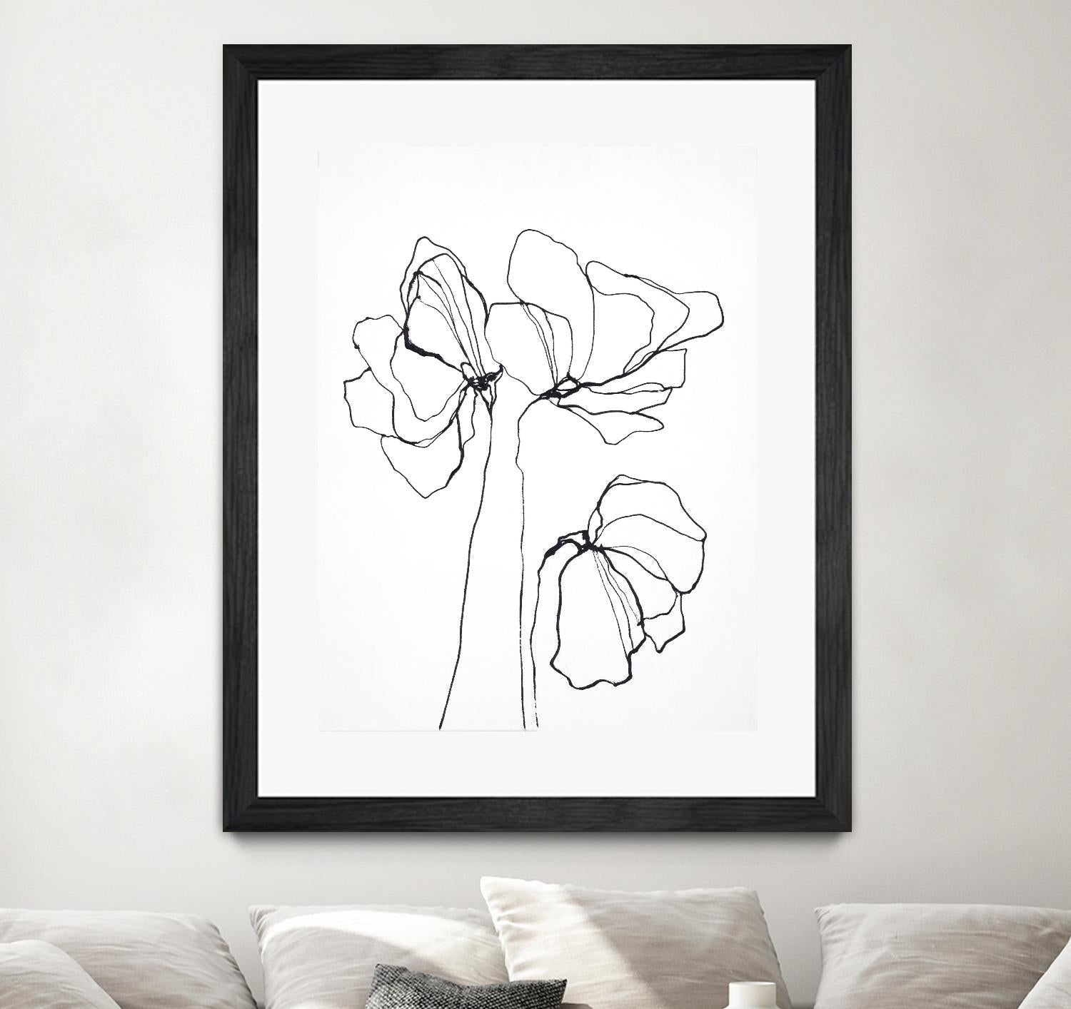 Fine Line 6 by Design Fabrikken on GIANT ART - black,white contemporary, floral/still life, flowers