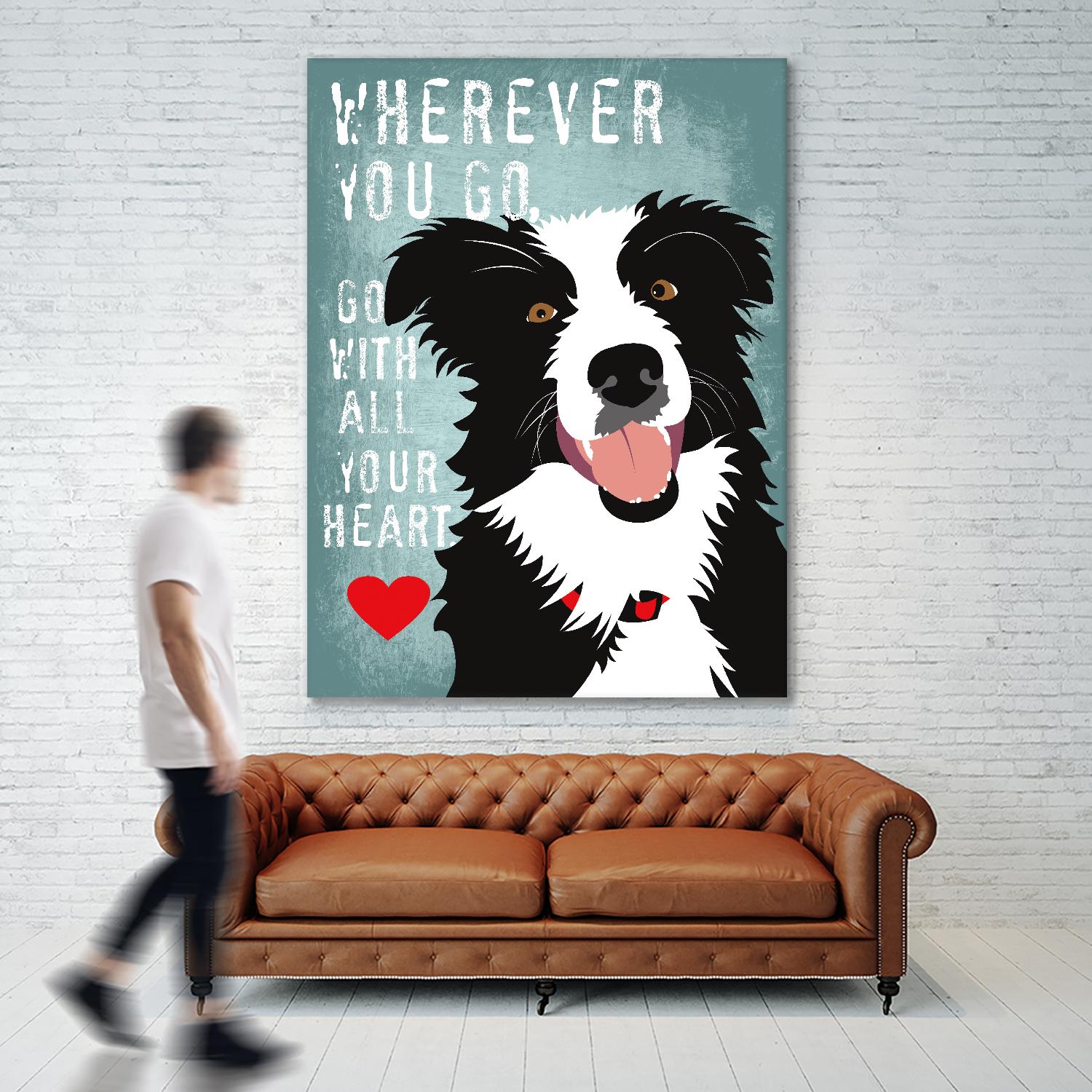 Go with All Your Heart by Ginger Oliphant on GIANT ART - multicolor animals; inspirational