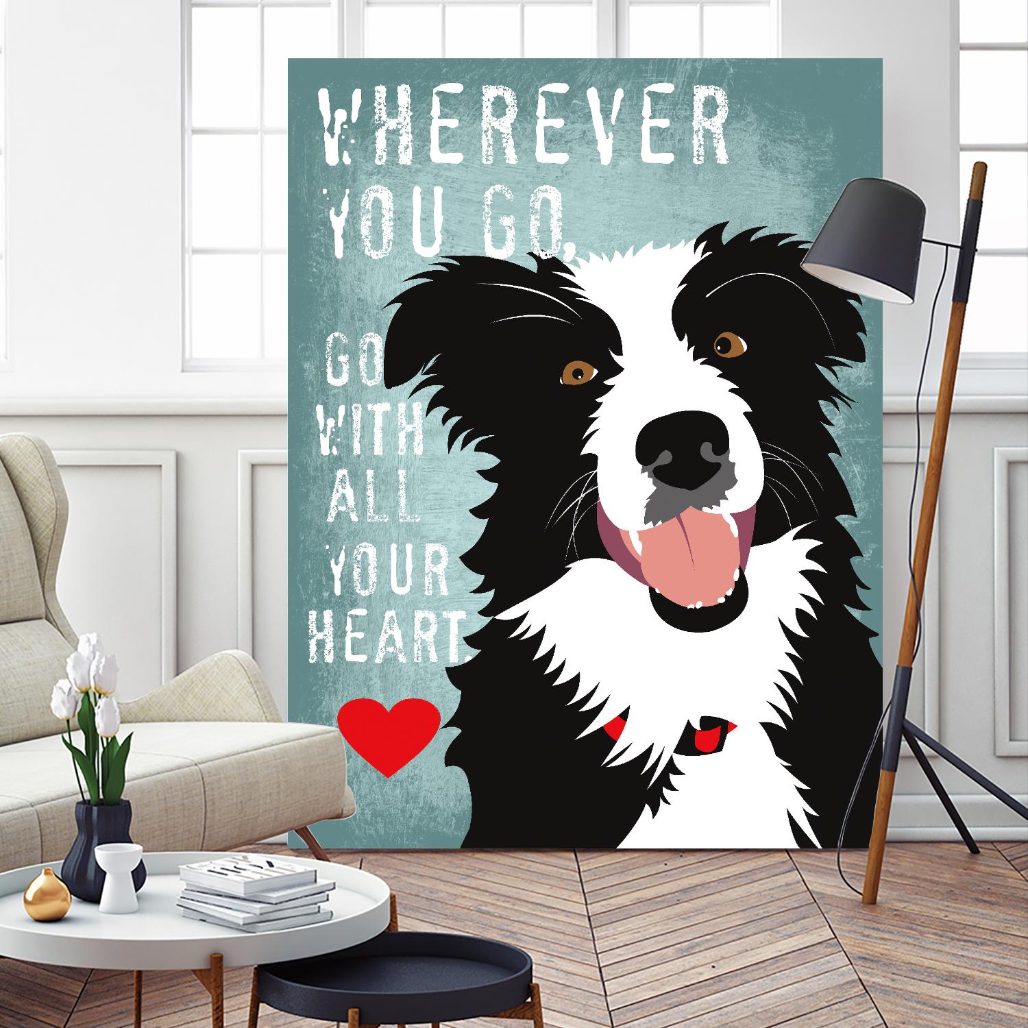 Go with All Your Heart by Ginger Oliphant on GIANT ART - multicolor animals; inspirational