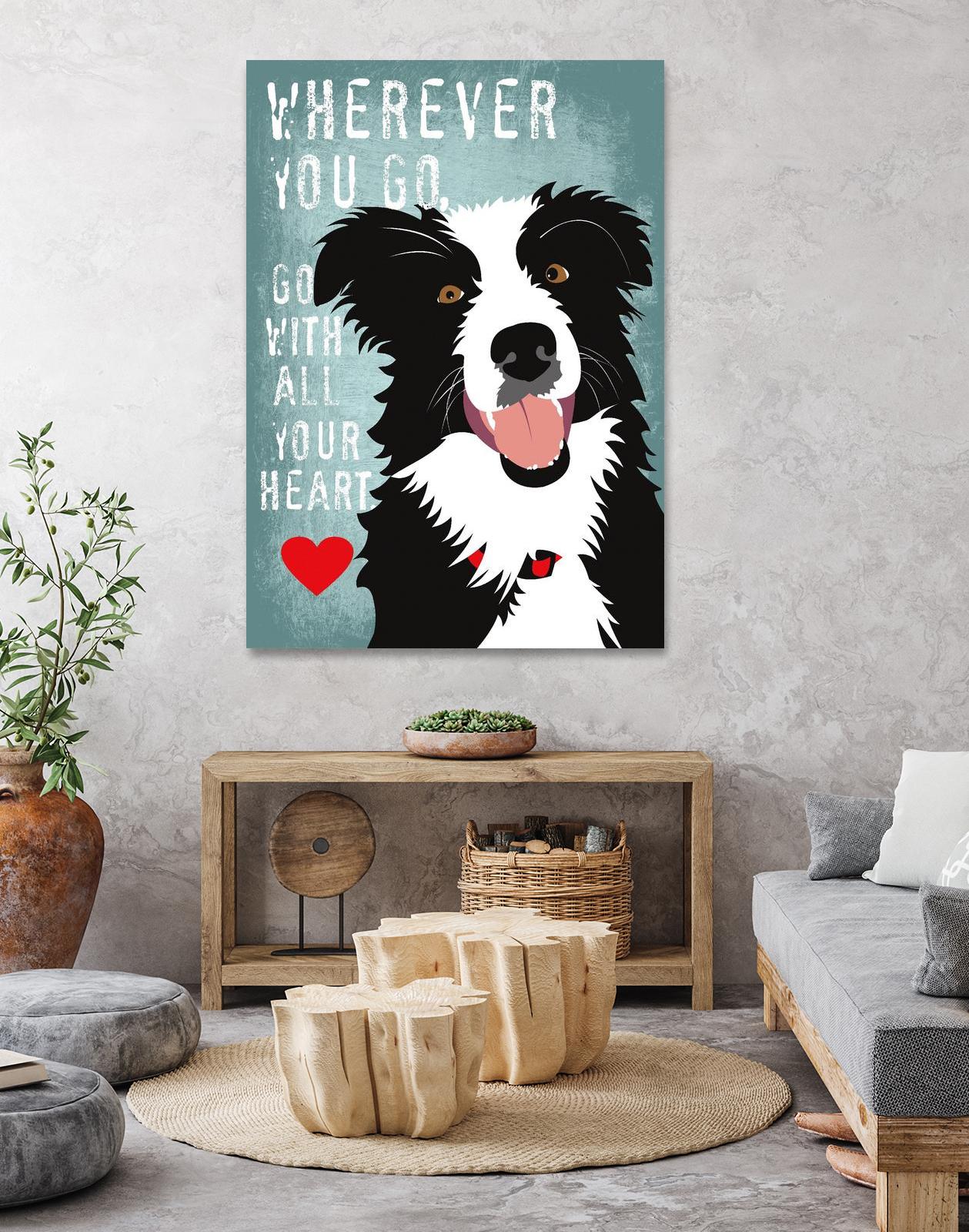 Go with All Your Heart by Ginger Oliphant on GIANT ART - multicolor animals; inspirational